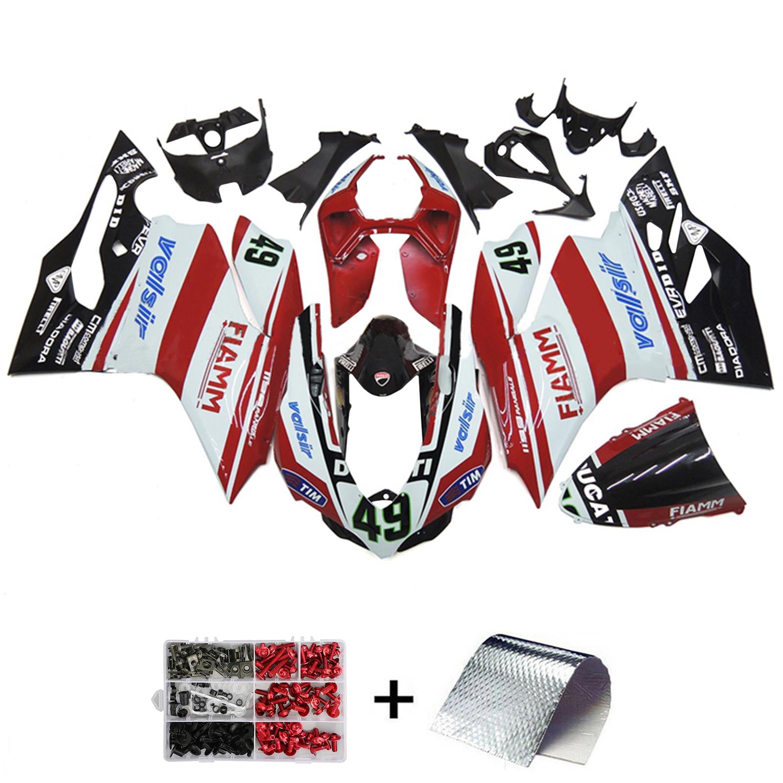 2012-2015 Ducati 1199 899 Injection Fairing Kit Karosseri Plast ABS#122