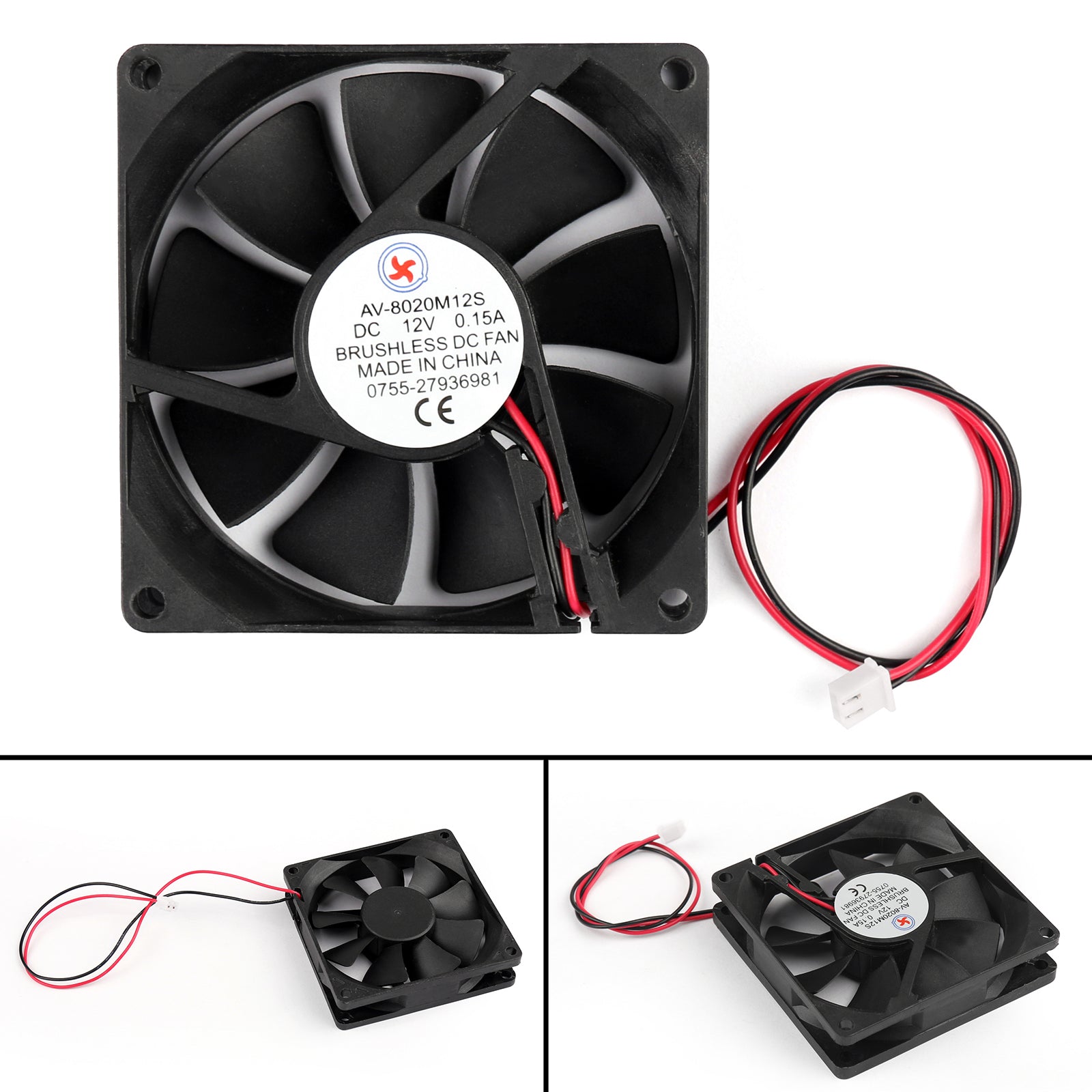 Ventilateur de refroidissement sans balais pour ordinateur PC, 12V, 0,15 a DC, 8020s, 80x80x20mm, fil à 2 broches, 1/4/10 pièces