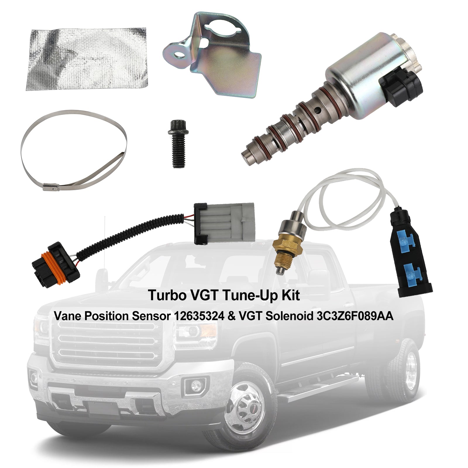 Kit de mise au point Turbo VGT - Capteur de position des palettes 12635324 et solénoïde VGT 3C3Z6F089AA générique