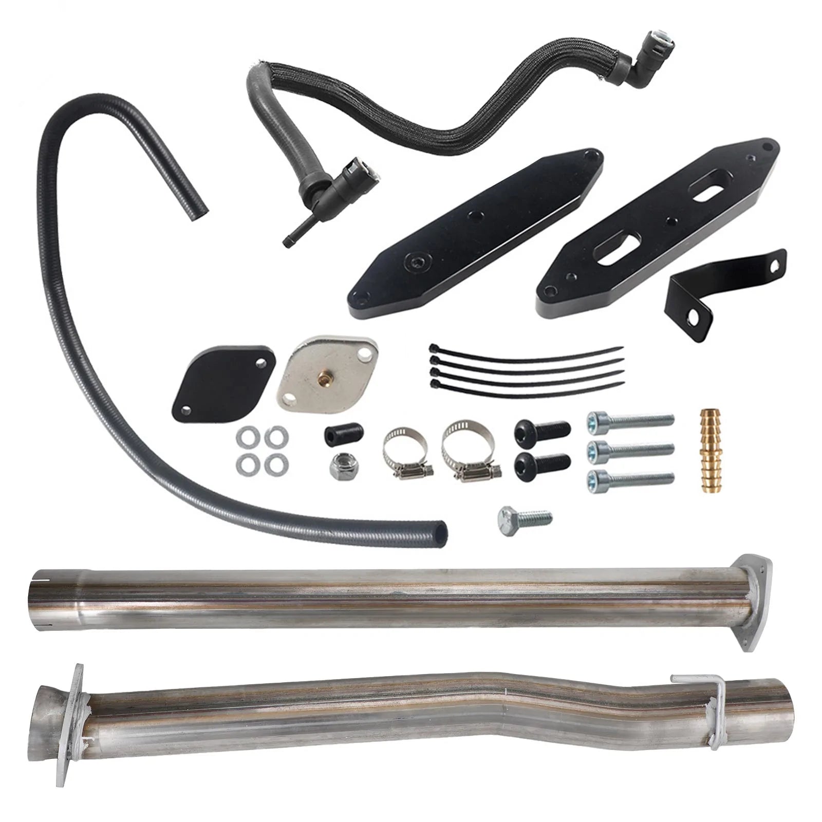 4" Muffler Exhaust Pipe + EGR Delete Kit for 6.7L Ford F250 F350 F450 F550 Super Duty 2011-2022