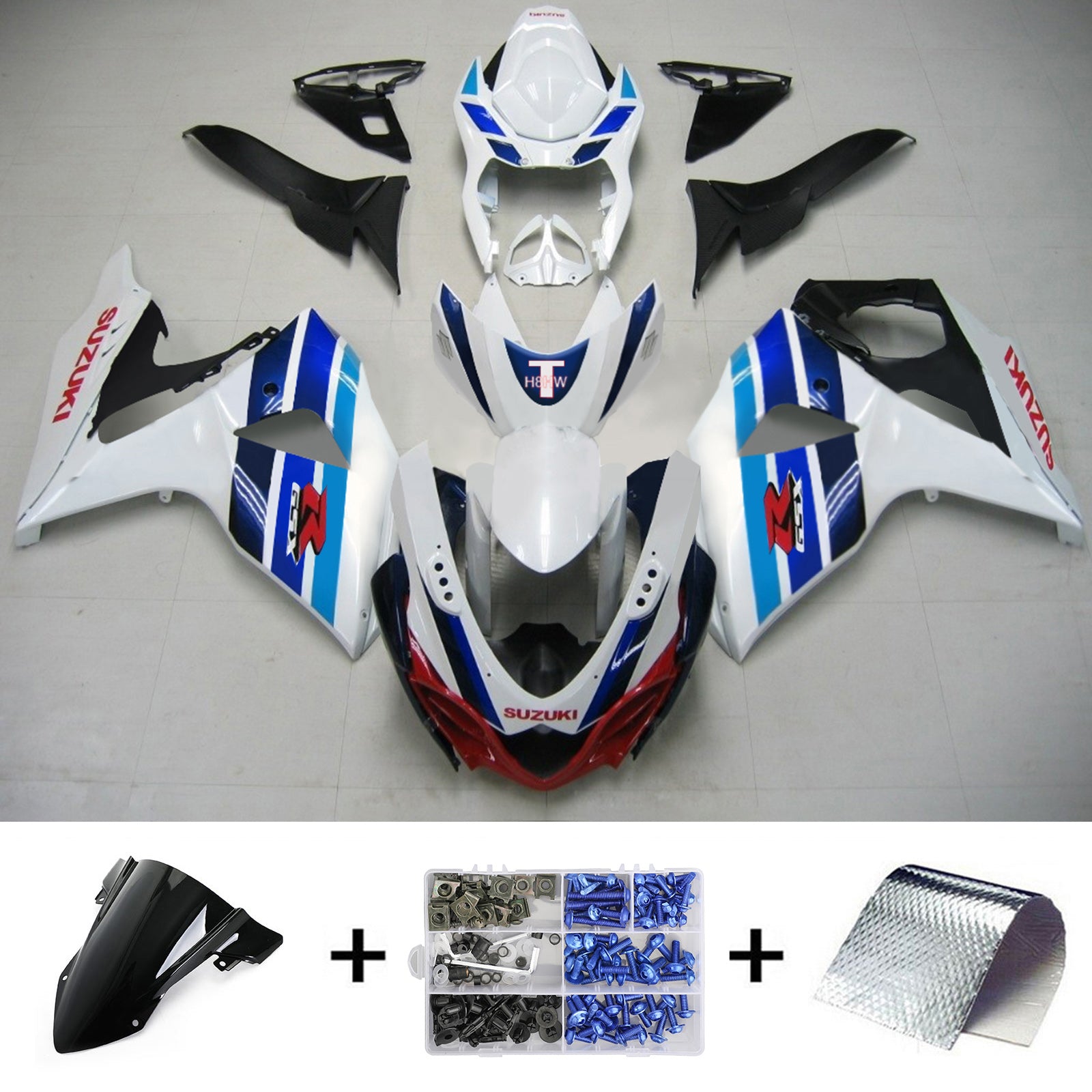 2009-2016 Suzuki GSXR1000 K9 Amotopart Injection Fairing Kit Bodywork Plastic ABS #108