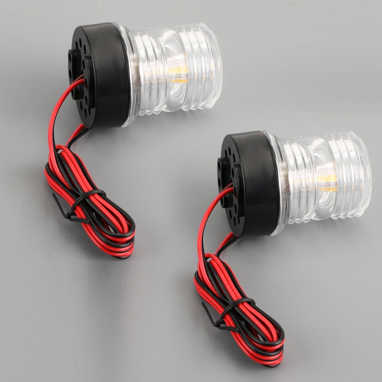 2 12V LED Navigation Signal Light Anchor Vessel Round Lamp For Marine Boat Yacht