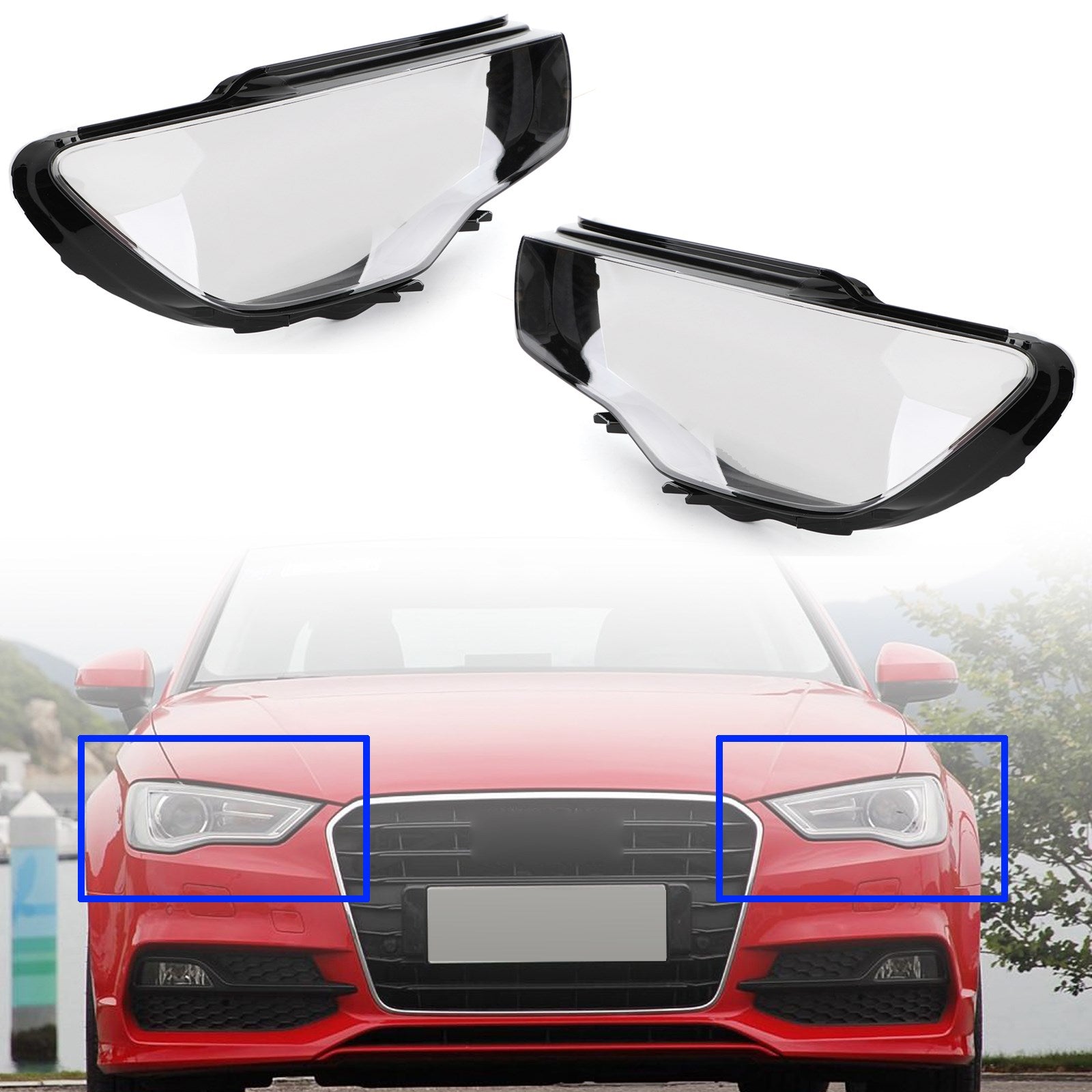 2013-2016 Audi A3 Headlight Cover Headlamp Lens Clear Generic