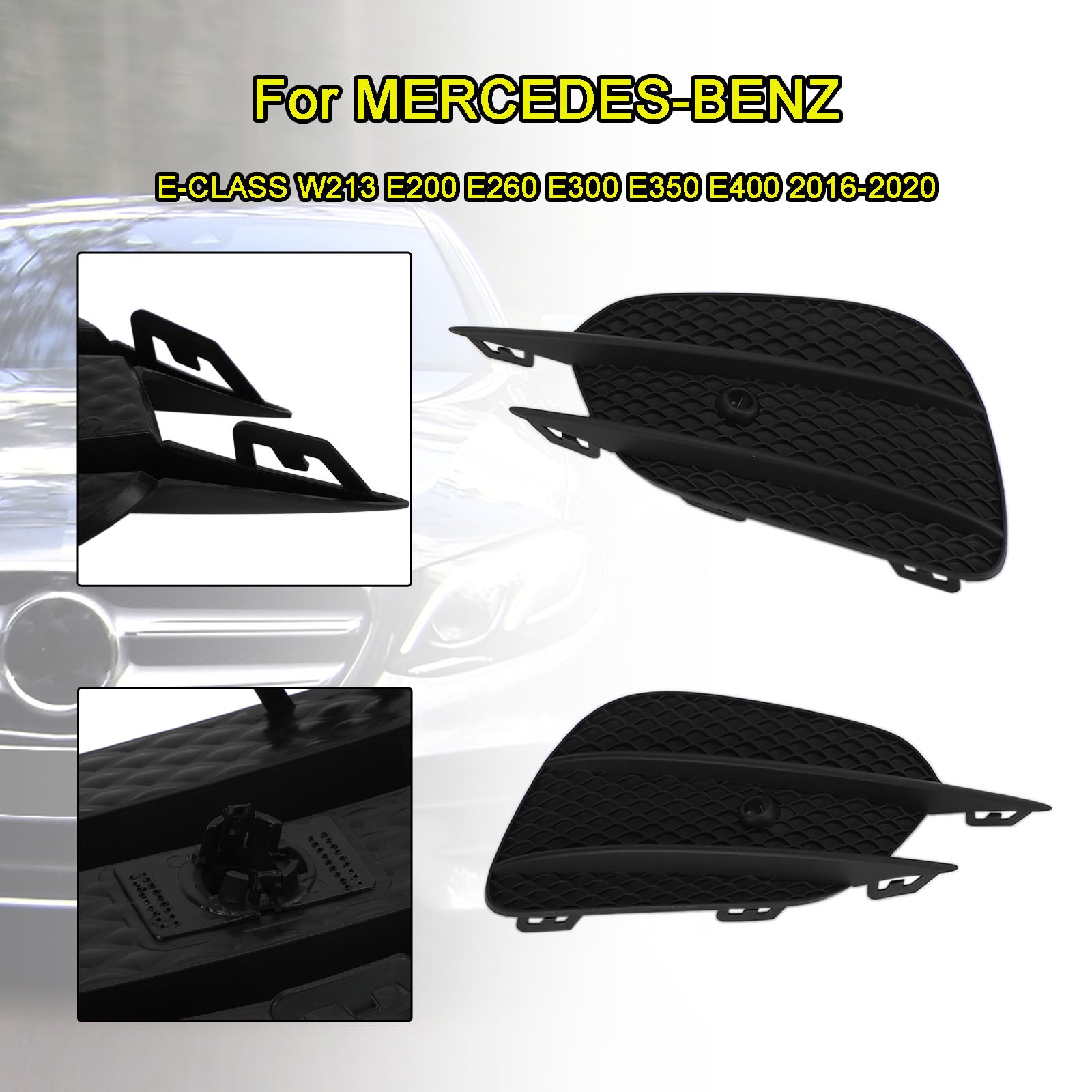 MERCEDES E-KlasseW213 2 stuks bumperrooster mistlampen grill rooster sierlijst afdekking