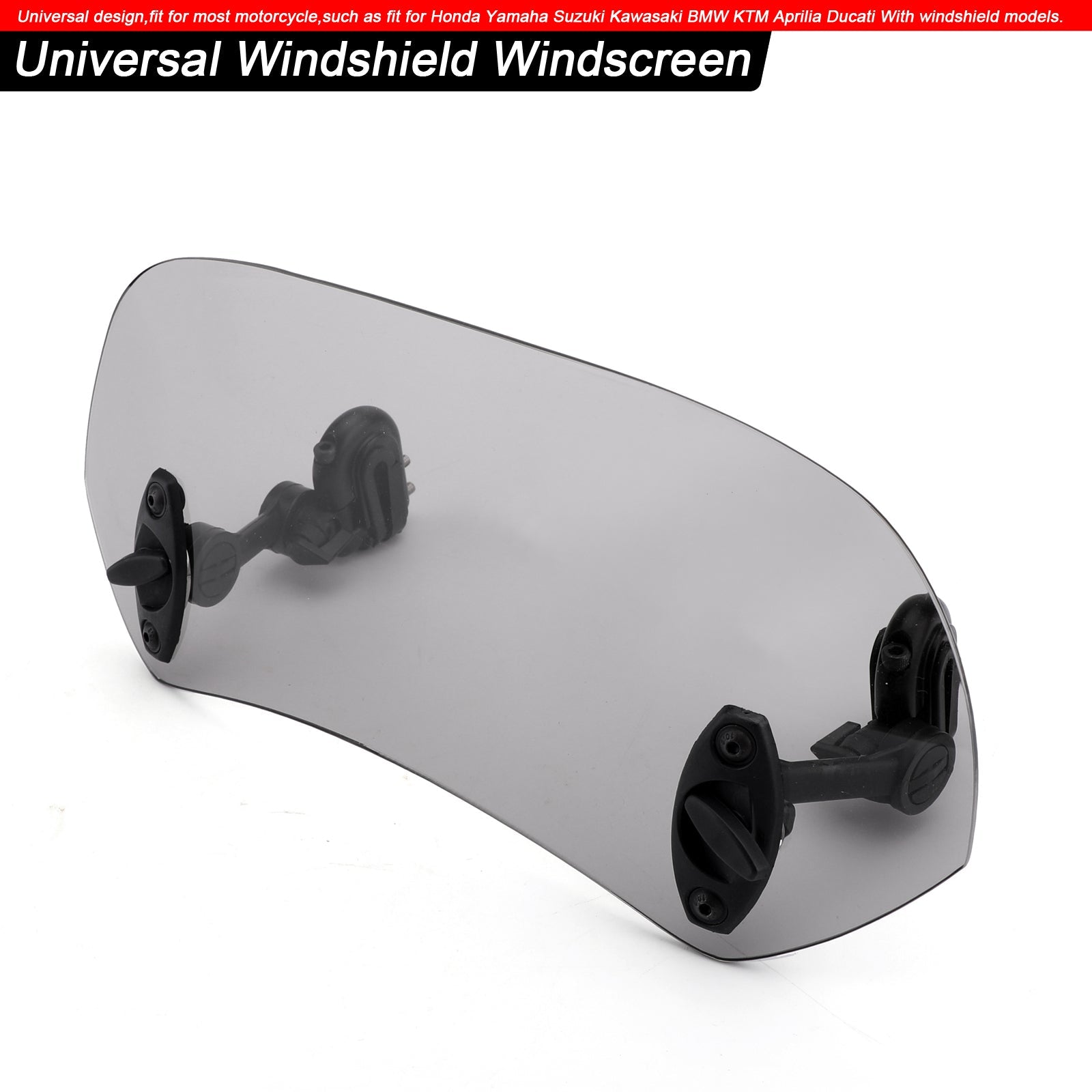 Motorcycle Adjustable Clip On Windshield Extension Spoiler Wind Deflector