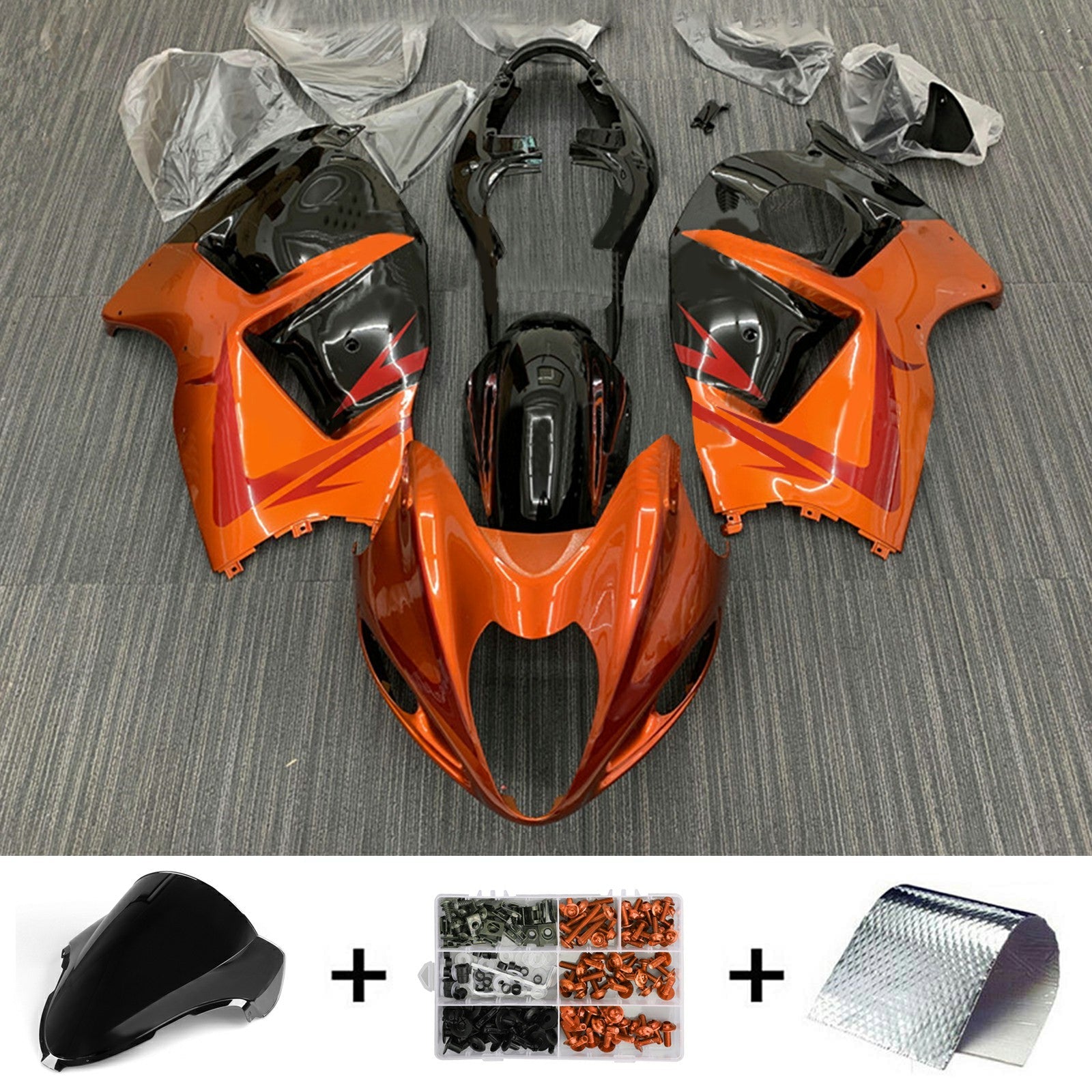 1999-2007 Suzuki Hayabusa GSX1300R Kit de carénage d'injection carrosserie plastique ABS # 141