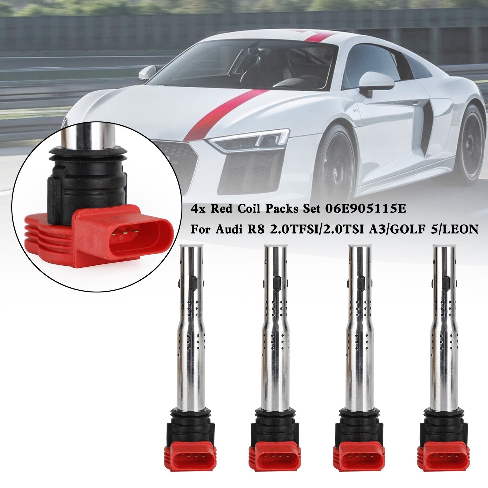 Pack de bobines d'allumage Audi R8 2.0TFSI/2.0TSI A3/GOLF 5/LEON, lot de 4