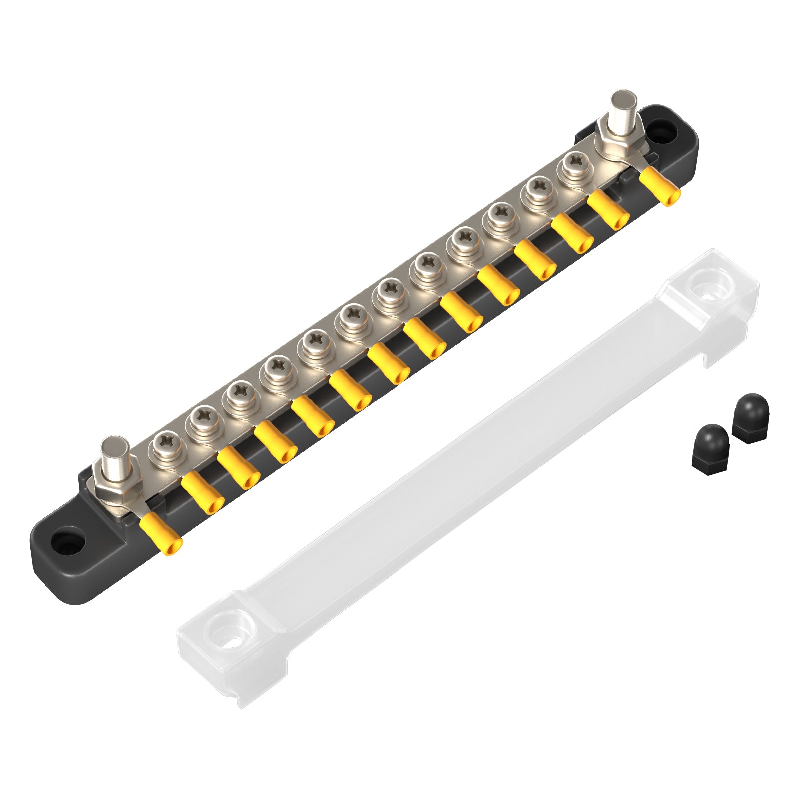 2/4/6/12 Way Dual-row Car Bus Bar Block with Dust Cover Distribution Terminal