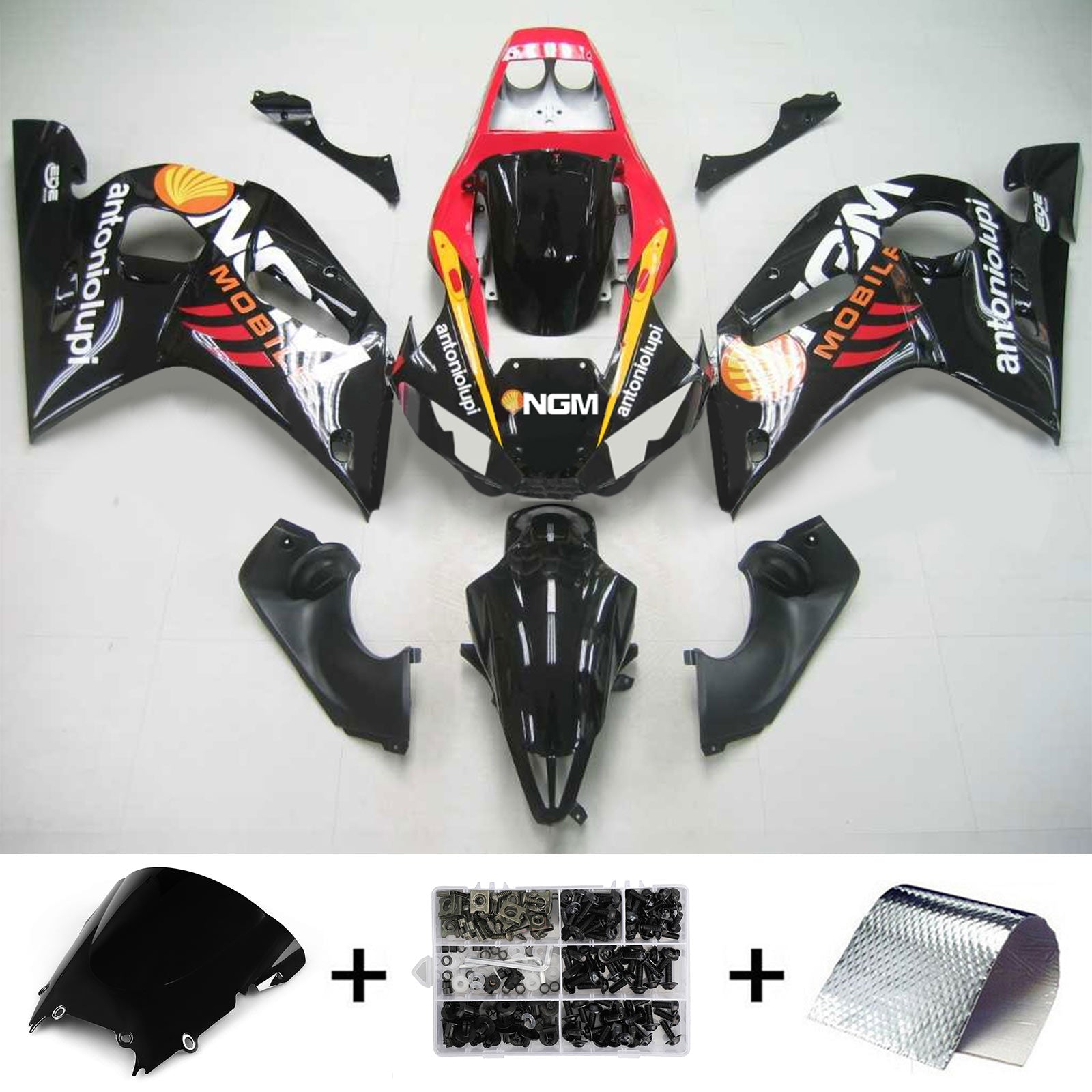 1998-2002 Yamaha YZF 600 R6 Kit de carénage d'injection carrosserie plastique ABS #121