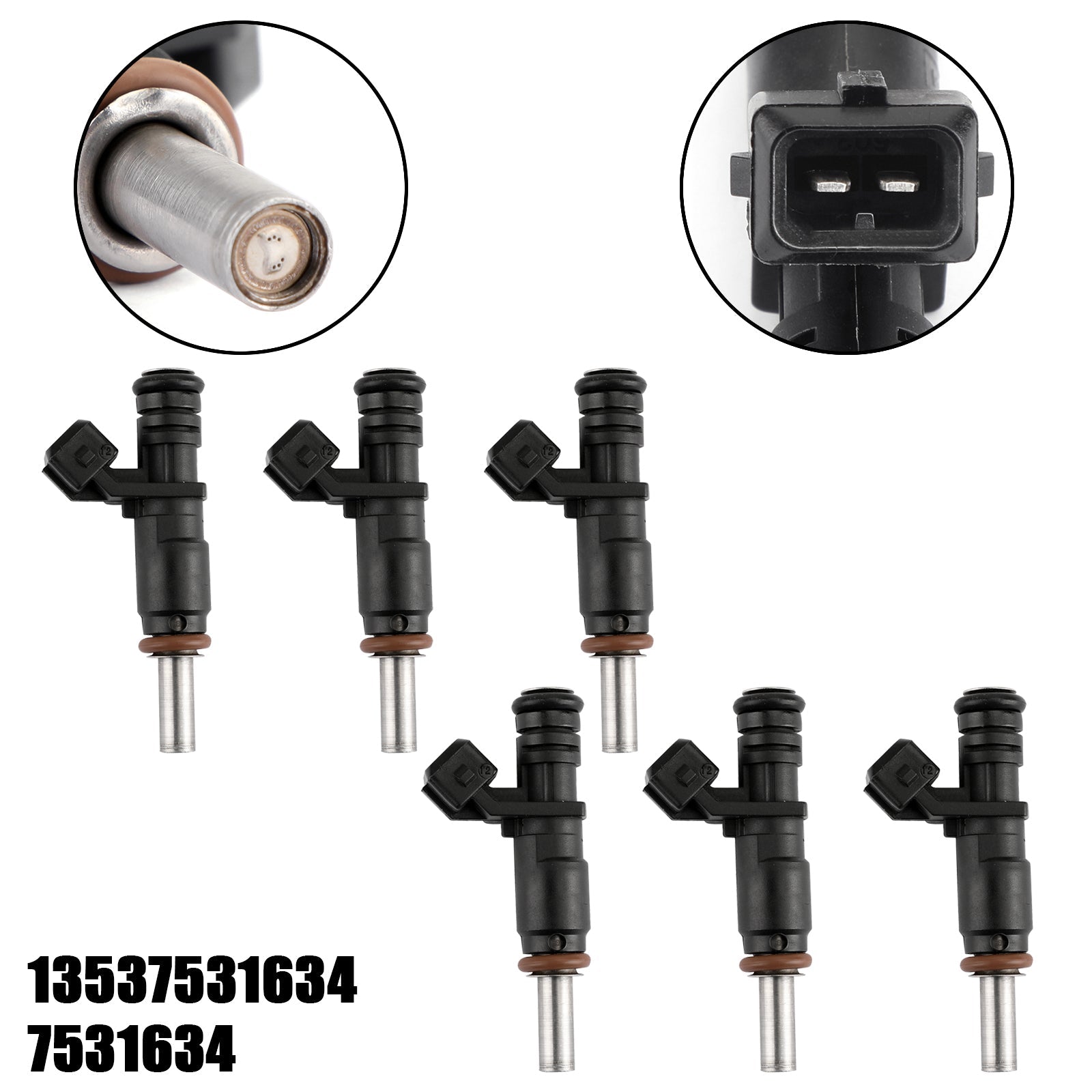 6x Fuel Injectors For 06-12 BMW 128i 328i X3 X5 Z4 525i 2.0/2.5/3.0L 7531634 Generic