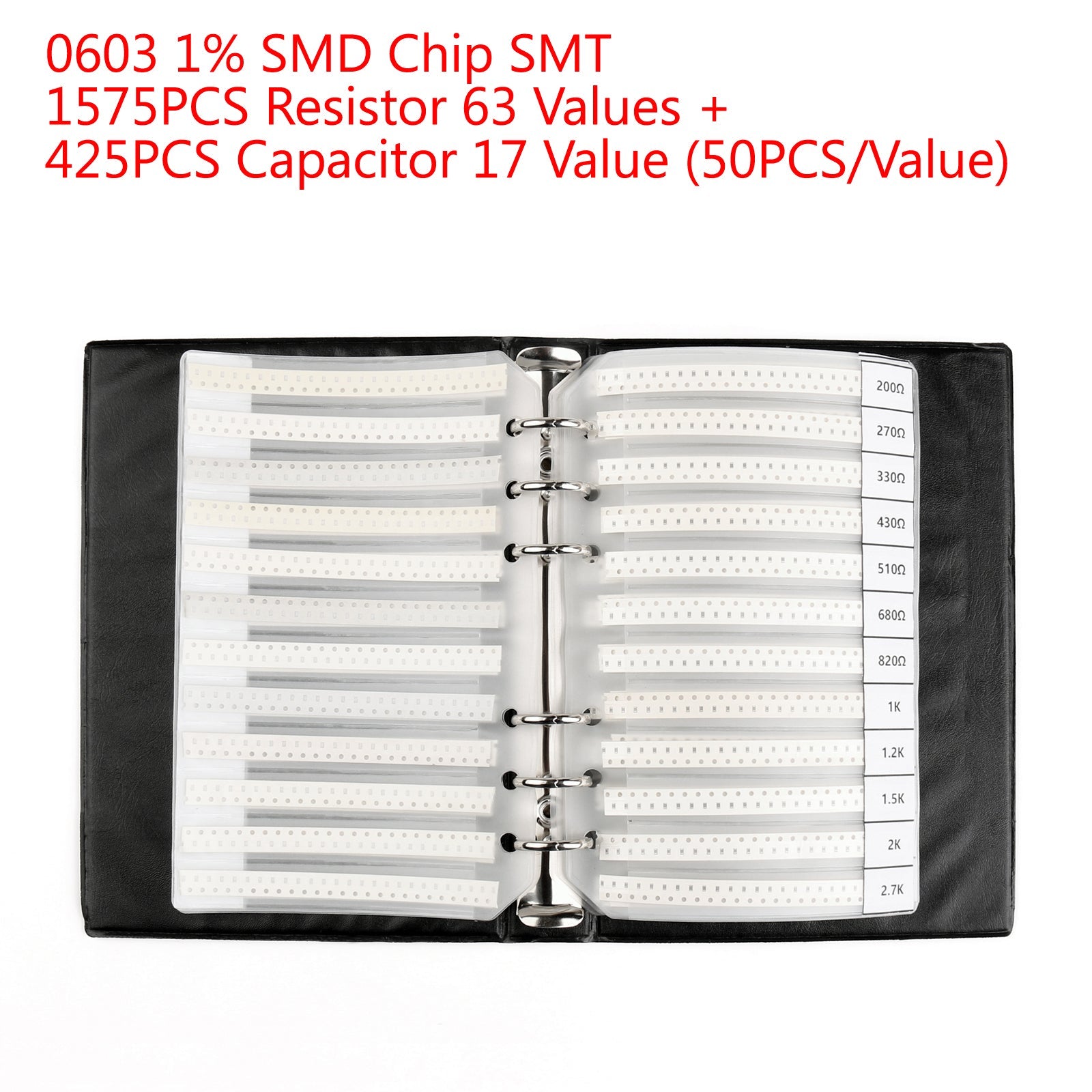 2000PCS 0603 1% SMD Chip SMT Resistor 63 Values + Capacitor 17 Value Sample Book