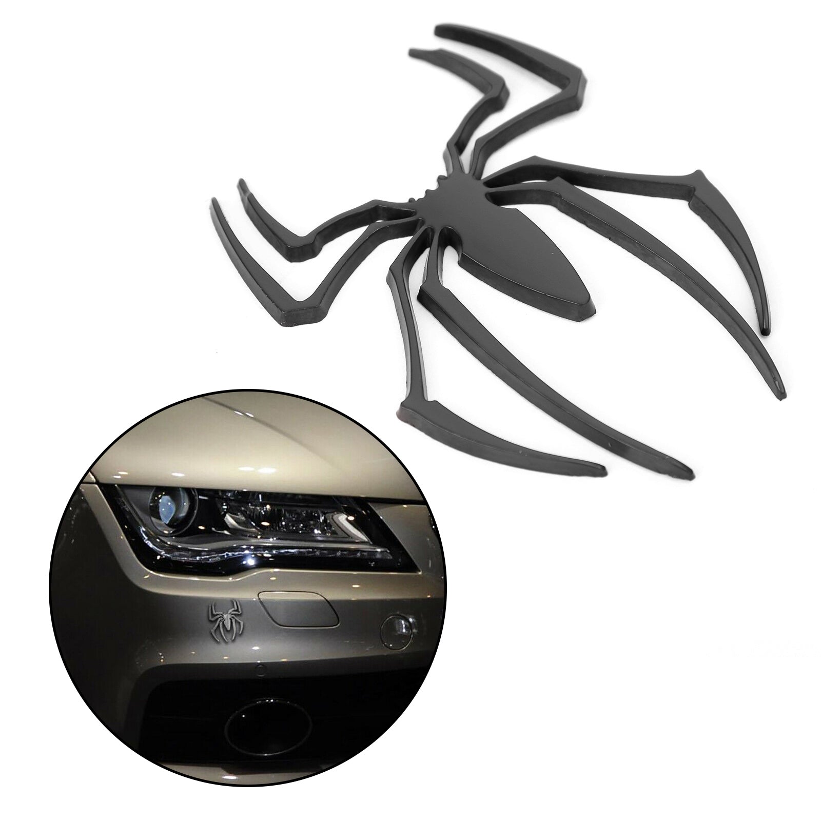 Auto Logo Car Sticker Metal Badge Emblem Spider Shape 3D Car Decal Sticker DIY Generic