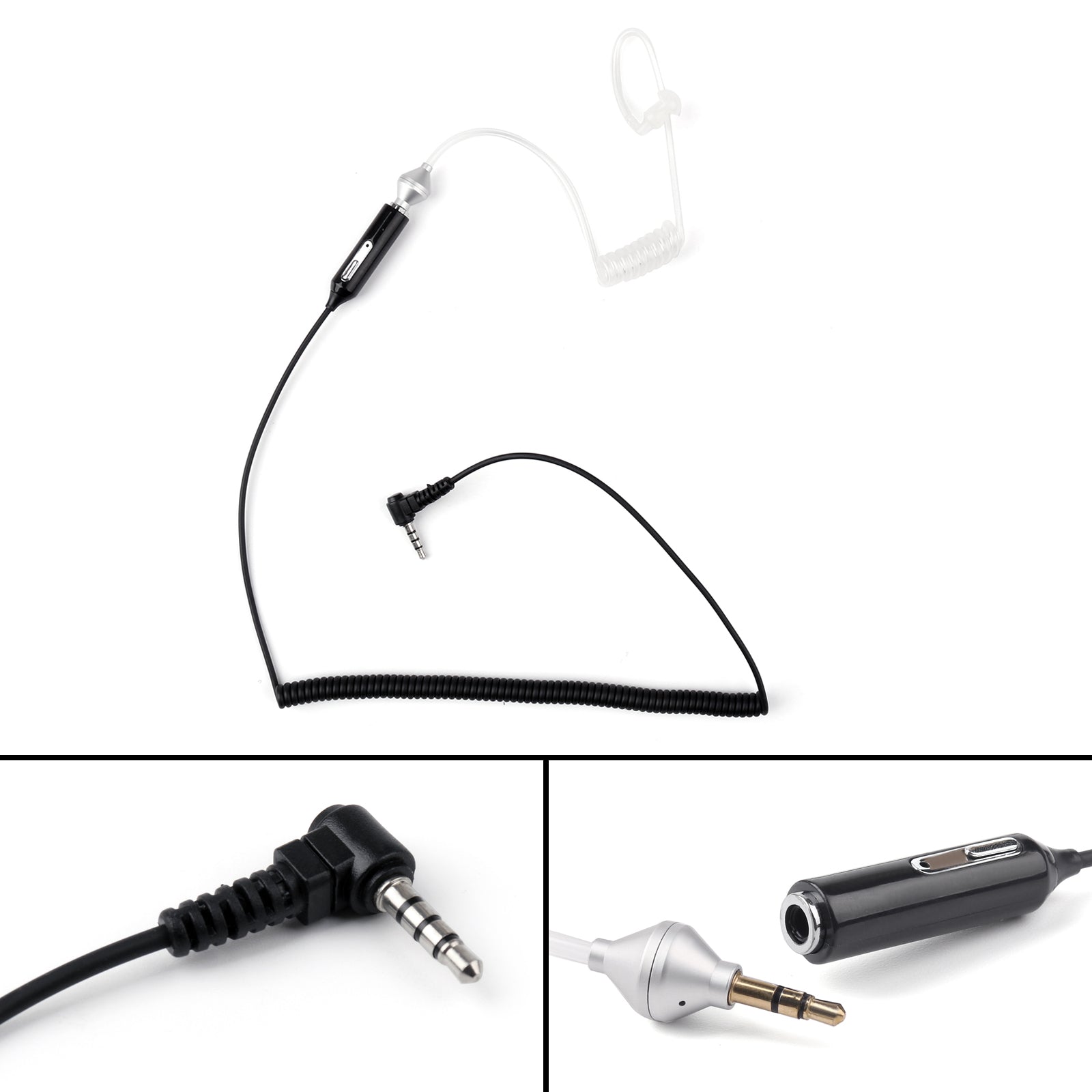 3,5 mm Air Tube-hoofdtelefoon Anti-straling Oortelefoon Bodyguard-headset met microfoon