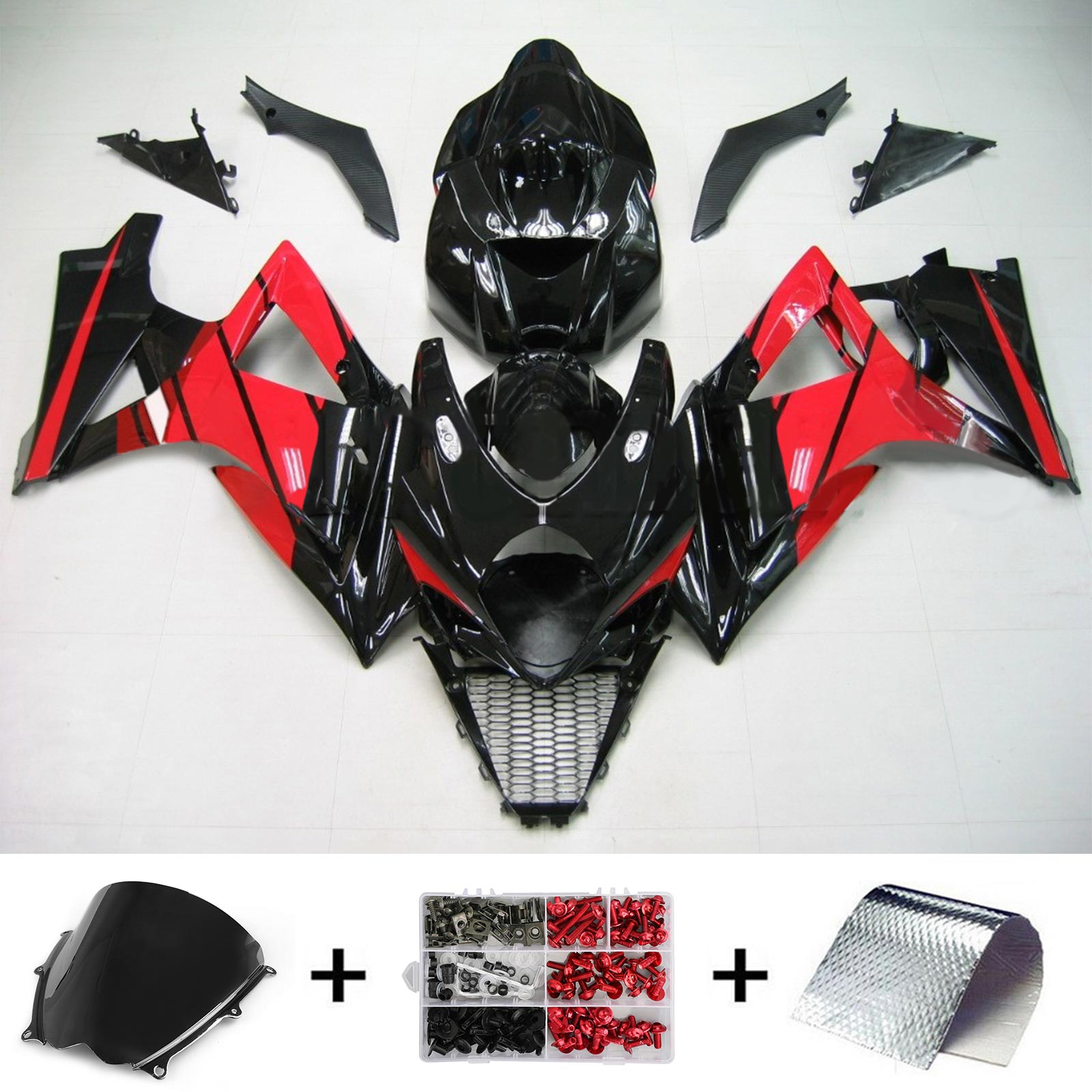 2007-2008 Suzuki GSXR1000 K7 Amotopart Injection Fairing Kit Bodywork Plastic ABS #126