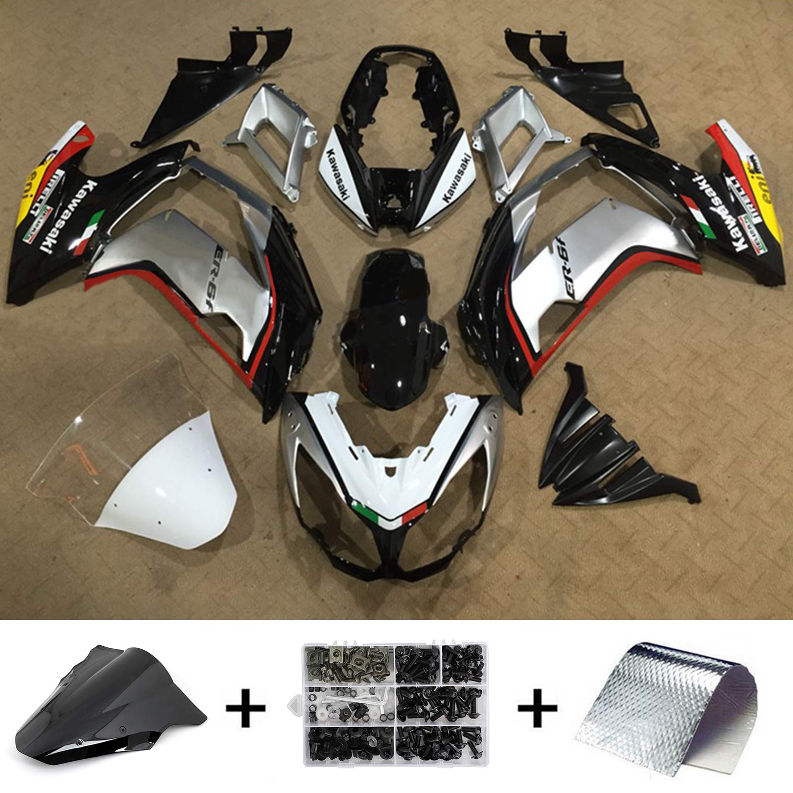 2012-2016 Kawasaki ER6F Ninja650 Amotopart Kit de carénage d'injection carrosserie plastique ABS #122