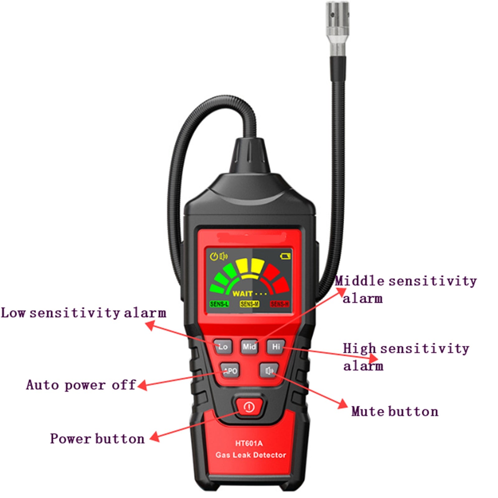 Détecteur de fuite de Propane de gaz naturel Combustible Portable, testeur LCD de fuite visuelle, 100% neuf