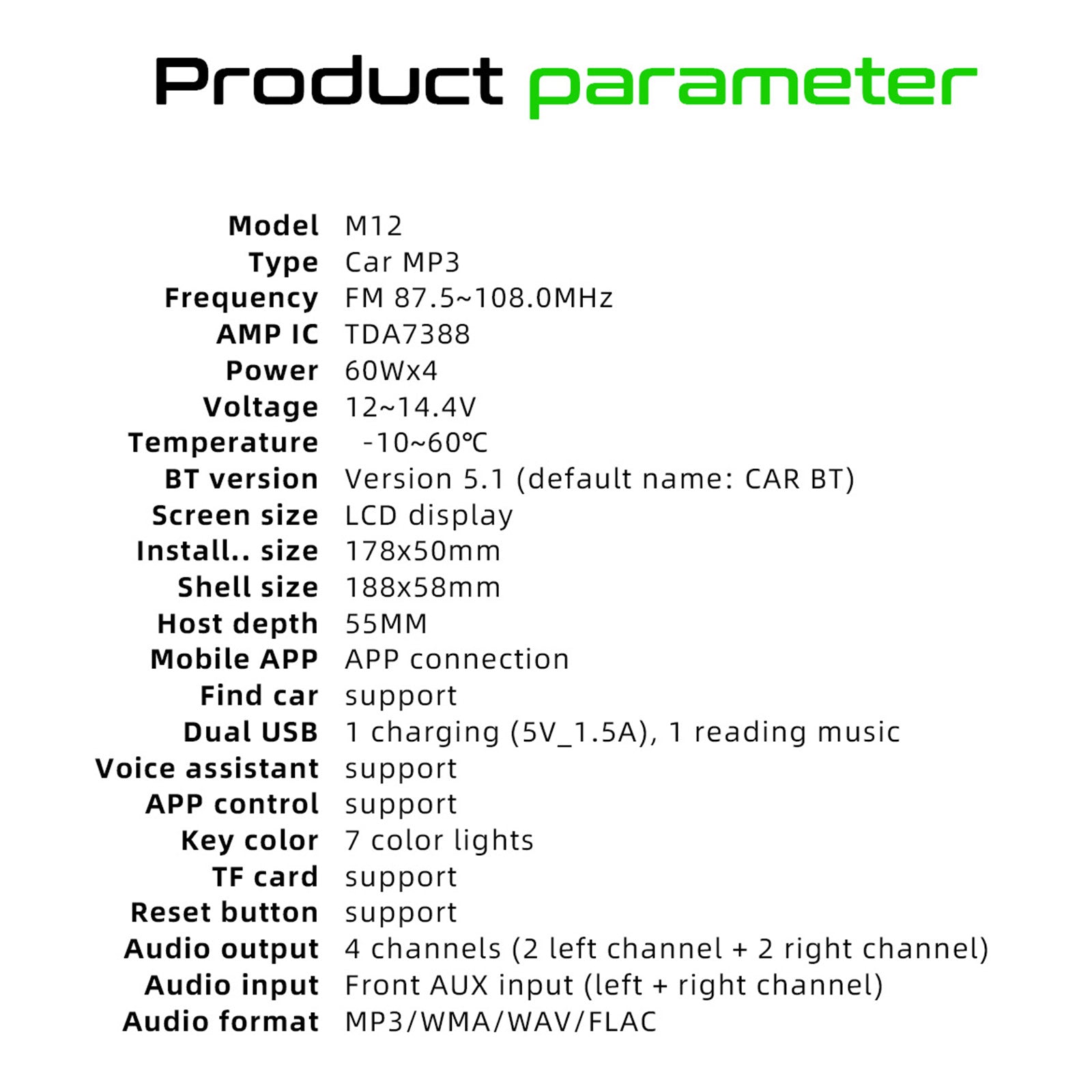 Posicionamiento inteligente del reproductor MP3 del coche FM de la radio estéreo Bluetooth de AI para encontrar un coche