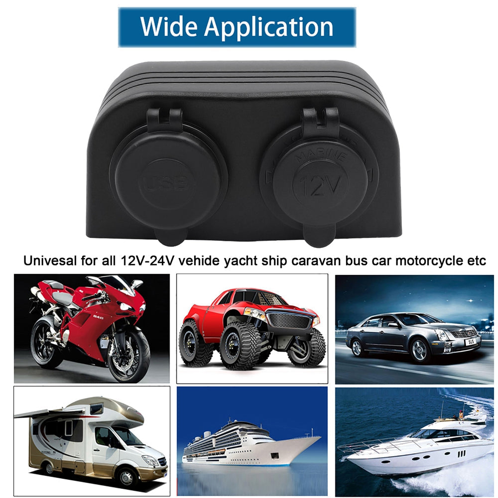 12V double USB 4.2A chargeur prise de courant montage en Surface adapté pour voiture Marine