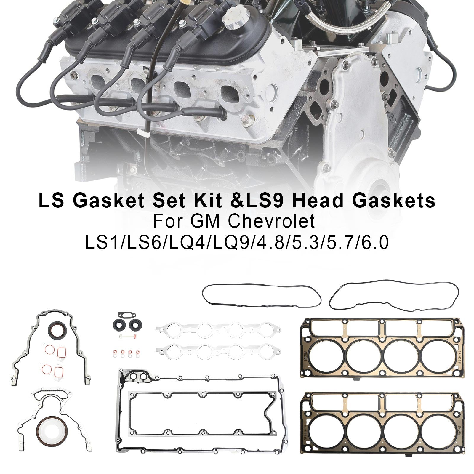 LS Pakkingset Kit & LS9 Koppakkingen Voor GM Chevrolet LS1/LS6/LQ4/LQ9/4.8/5.3/5.7 Generiek