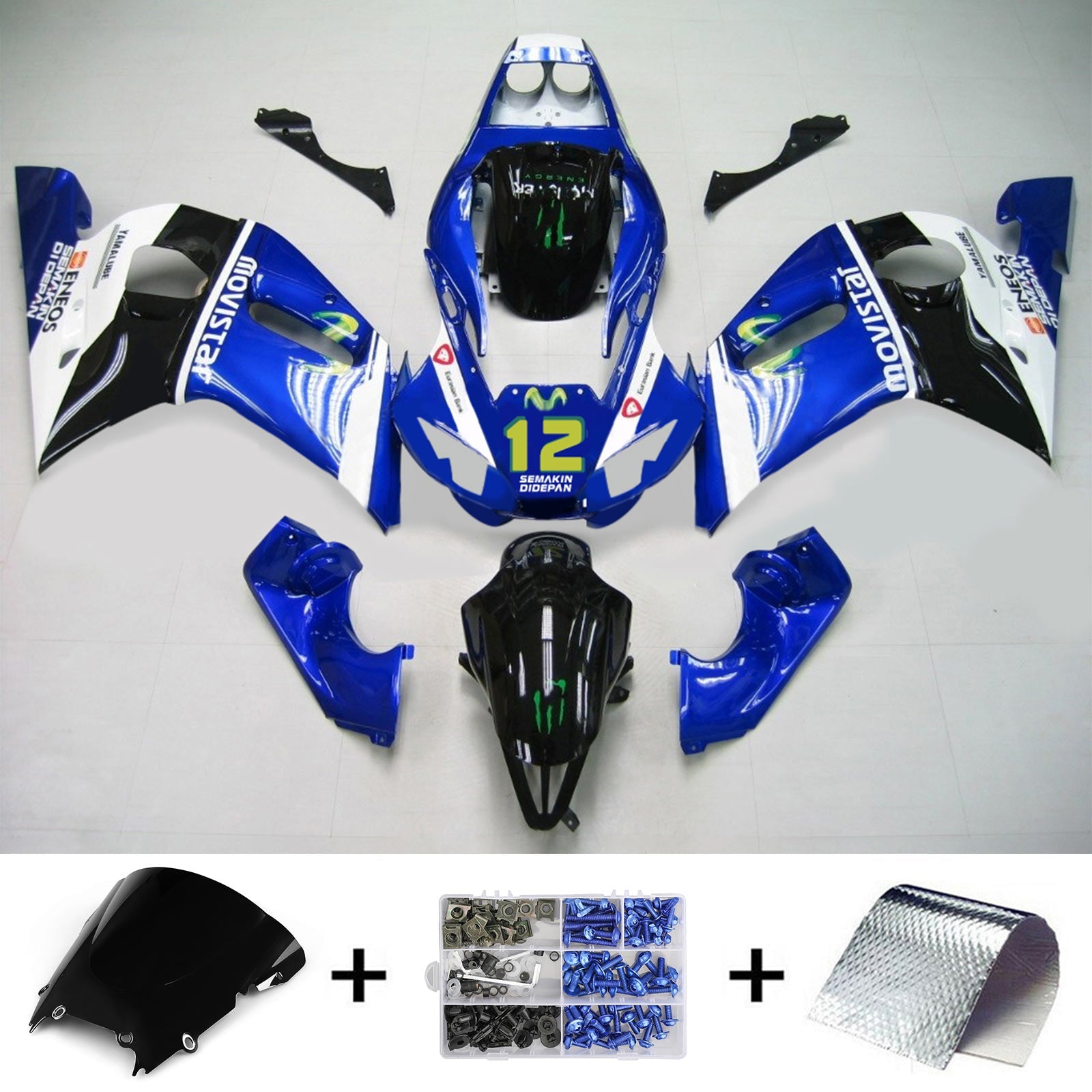 1998-2002 Yamaha YZF 600 R6 Injectiekuipset Carrosserie Kunststof ABS #128