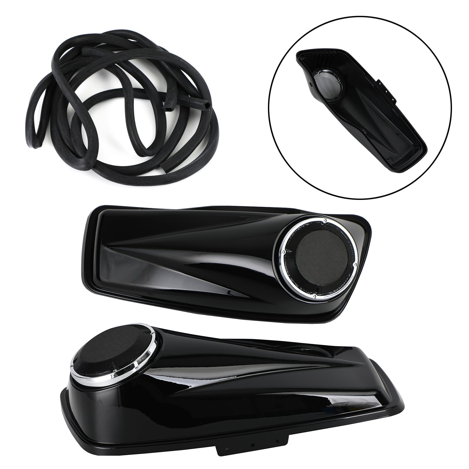 6.5'' Saddlebag Lids Fit For Harley Touring Road Street Electra Glide 2014-2021,Black 6.5" Saddlebag Speaker Lids For Harley Touring Road King Glide 2014-2021,Saddlebag TRIPLE 6.5" Inch Speaker Lids for Harley Touring Glide 2014-2021