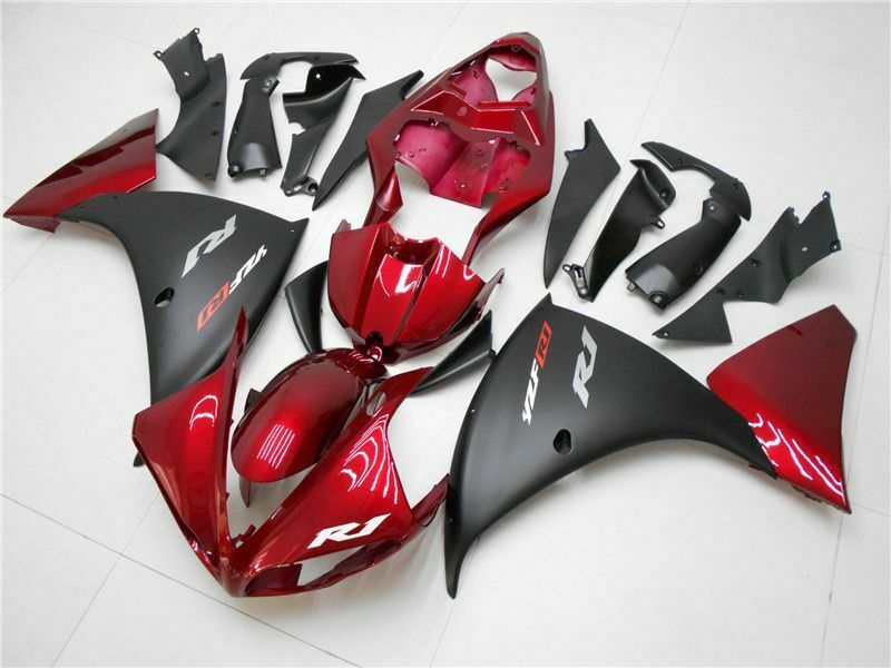 2009-2011 Yamaha YZF R1 Fairing Red Black Kit