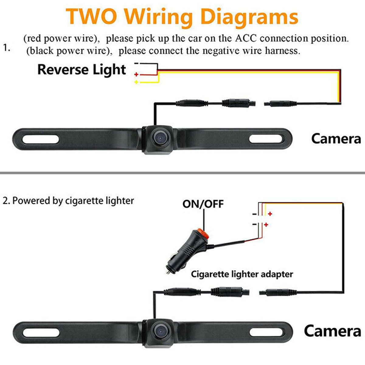 Wireless Car Rear View Backup Camera License Plate Frame Fit For iPhone Android