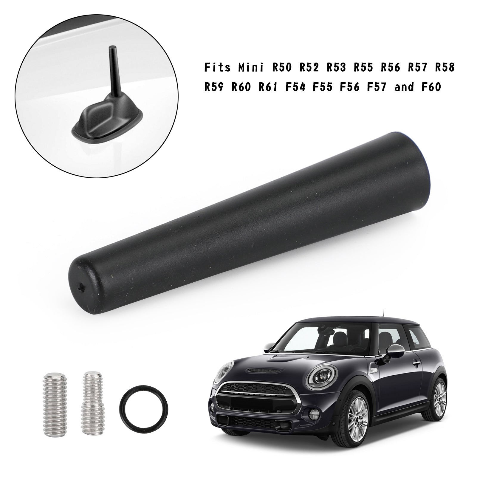 Mini R50 R52 R53 R55 R56 R57 R58 R59 R60 R61 F54 F55 F56 F57 F60 Roof Mount Sport Short Rod Radio Aerial Antenna 65202296772 Generic