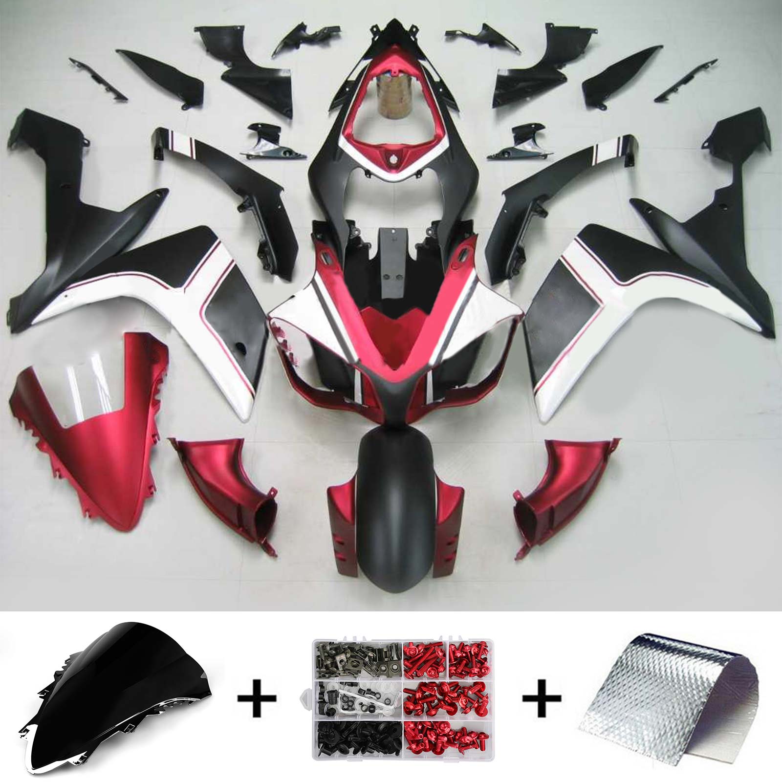 2007-2008 Yamaha YZF 1000 R1 Kit de carénage d'injection carrosserie plastique ABS #116