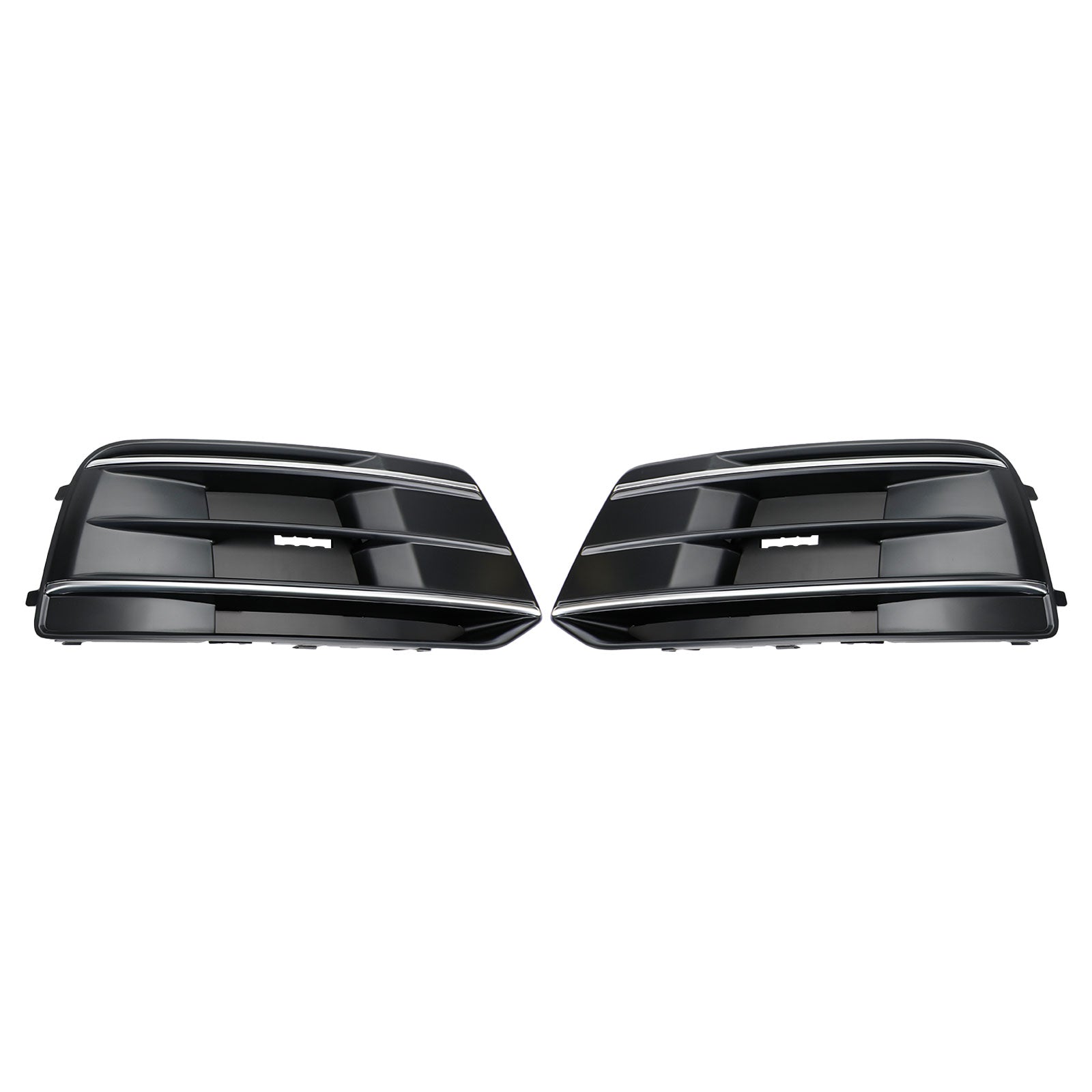 2018-2022 Audi Q5 2PCS Front Bumper Cover Grille Bezel Insert Black/Chrome