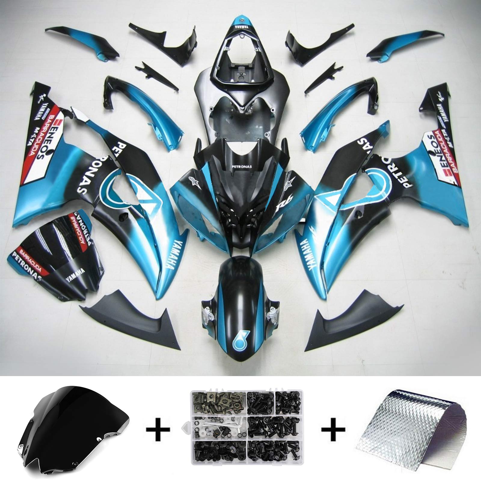 2008-2016 Yamaha YZF 600 R6 Kit de carénage d'injection carrosserie plastique ABS #160