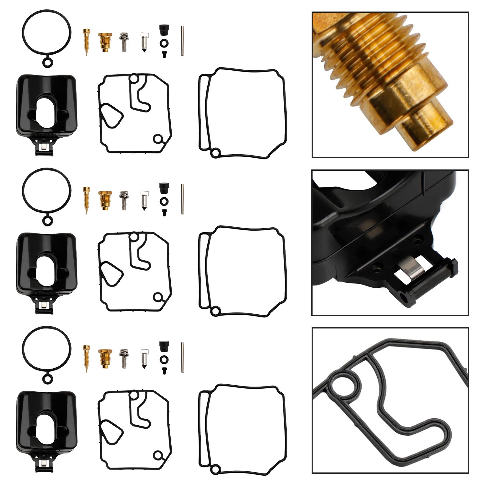 3X forgasser Carb Rebuild Kit passer for Yamaha 2-takts 40HP 50HP påhengsmotor