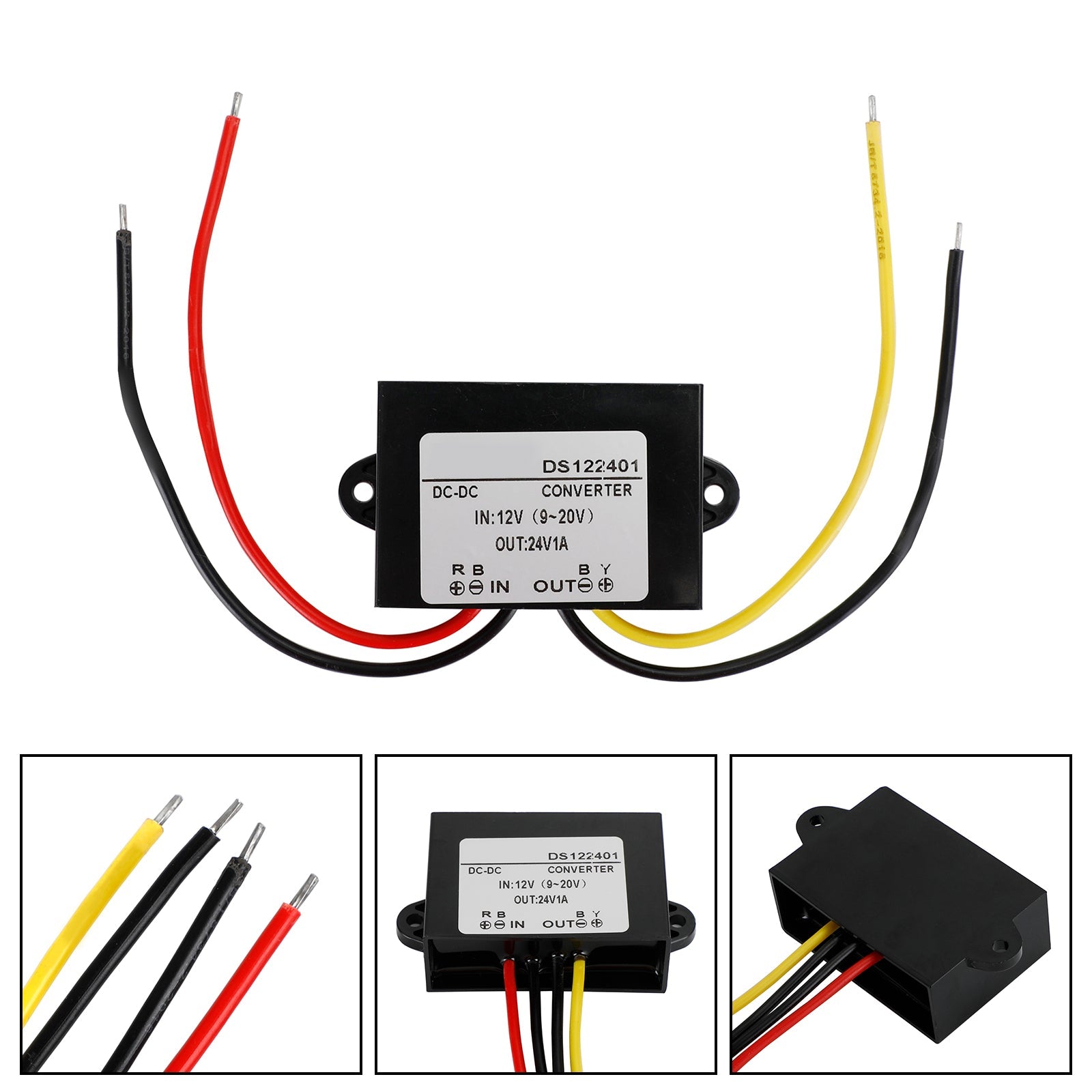 Waterdichte DC-DC Boost Step-Up Converter 12V naar 24V autovoedingsmodule