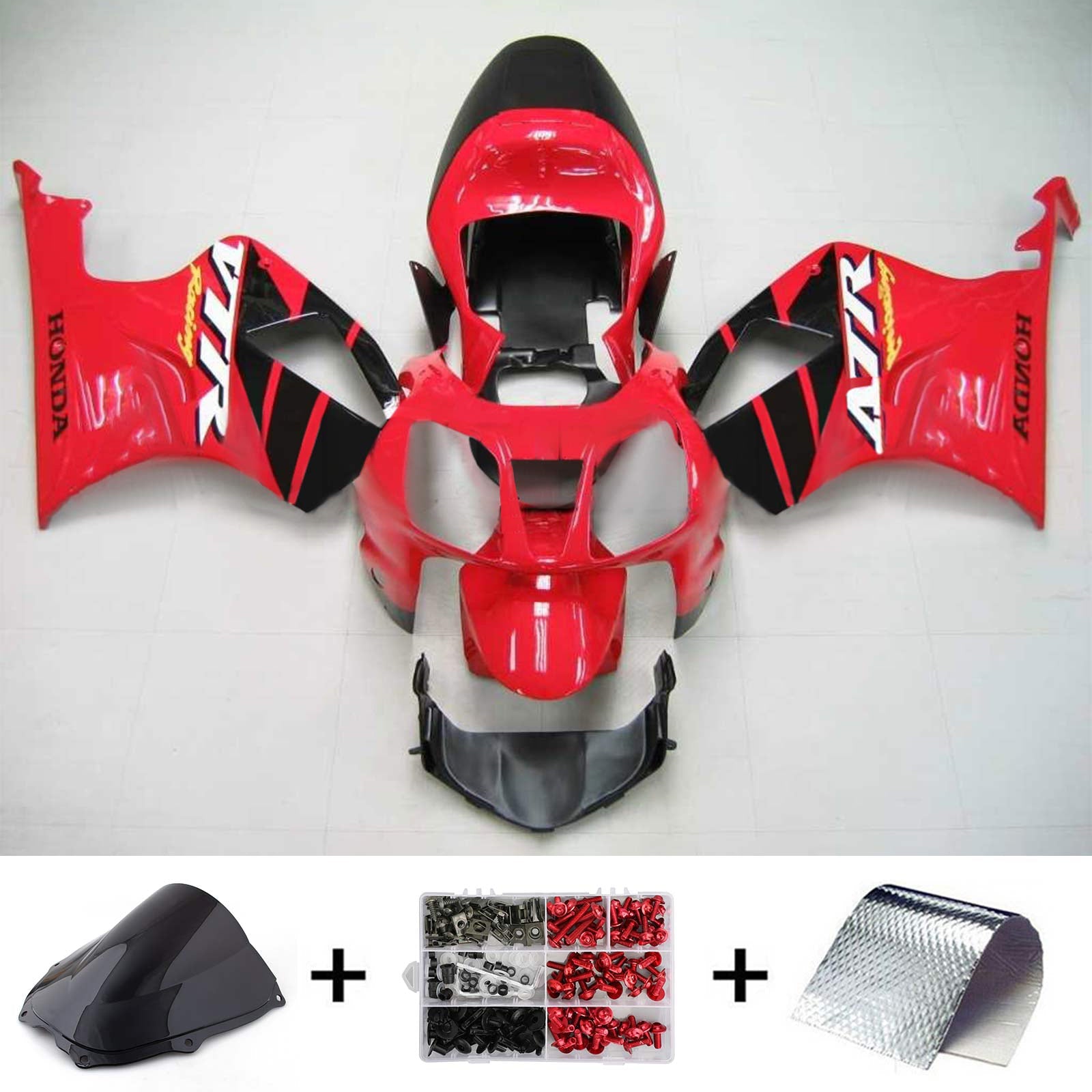 2000-2006 Honda VTR1000 RC51 Amotopart Kit de carénage d'injection carrosserie plastique ABS #106