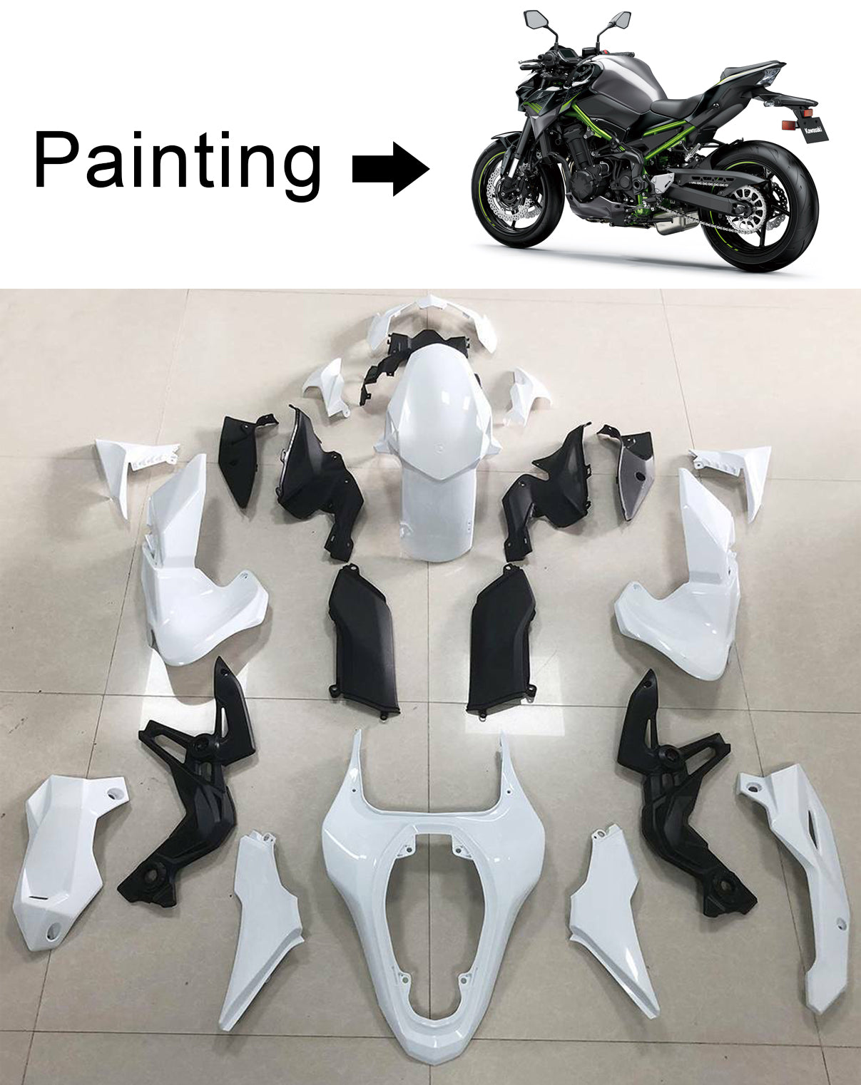 2020-2021 Kawasaki Z900 Amotopart Kit de carénage d'injection carrosserie plastique ABS #102