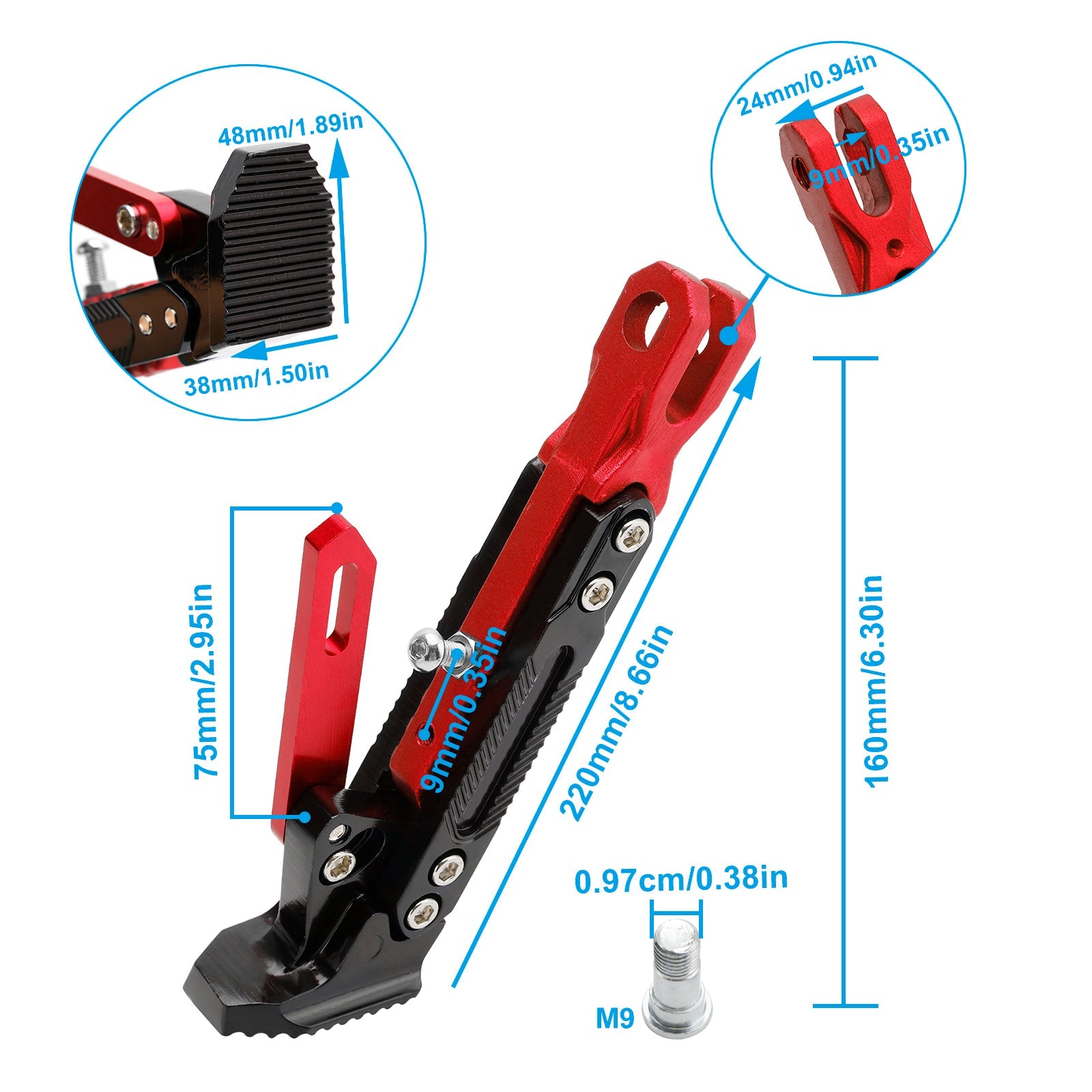 Béquille de moto électrique, support de stationnement, support latéral réglable