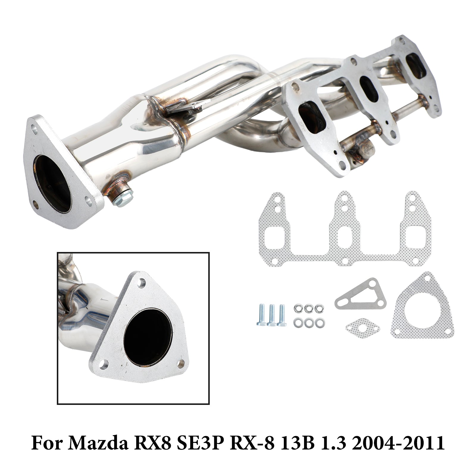 13B-MSP 1.3L Renesis rotatif Wankel moteur en acier inoxydable collecteur d'échappement adapté Mazda RX8 RX-8 R3 GT Grand 2004-2011