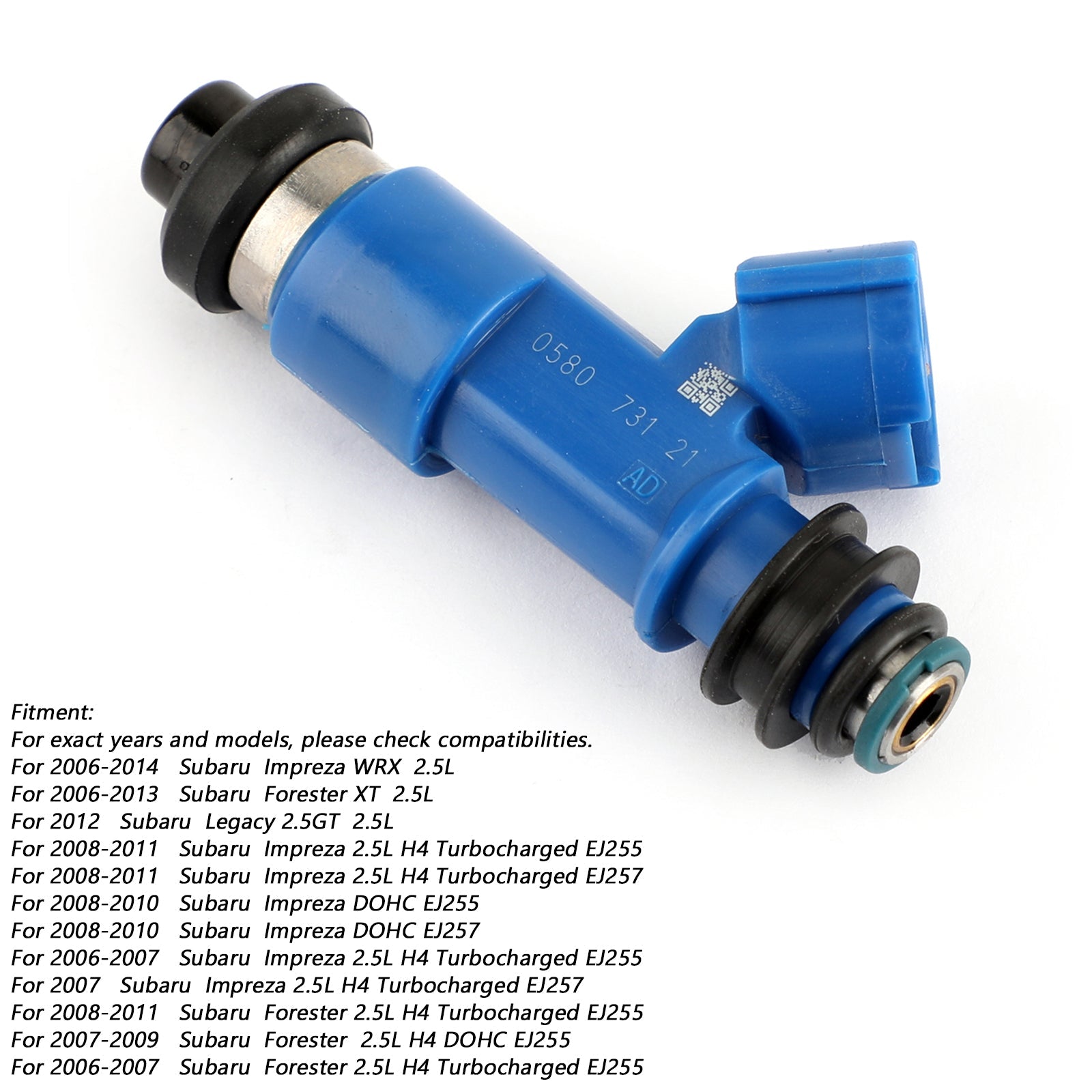 Injecteurs de carburant bleu foncé 565cc, 1 pièce, adaptés à WRX / STI 16611-AA720 2,5 l générique