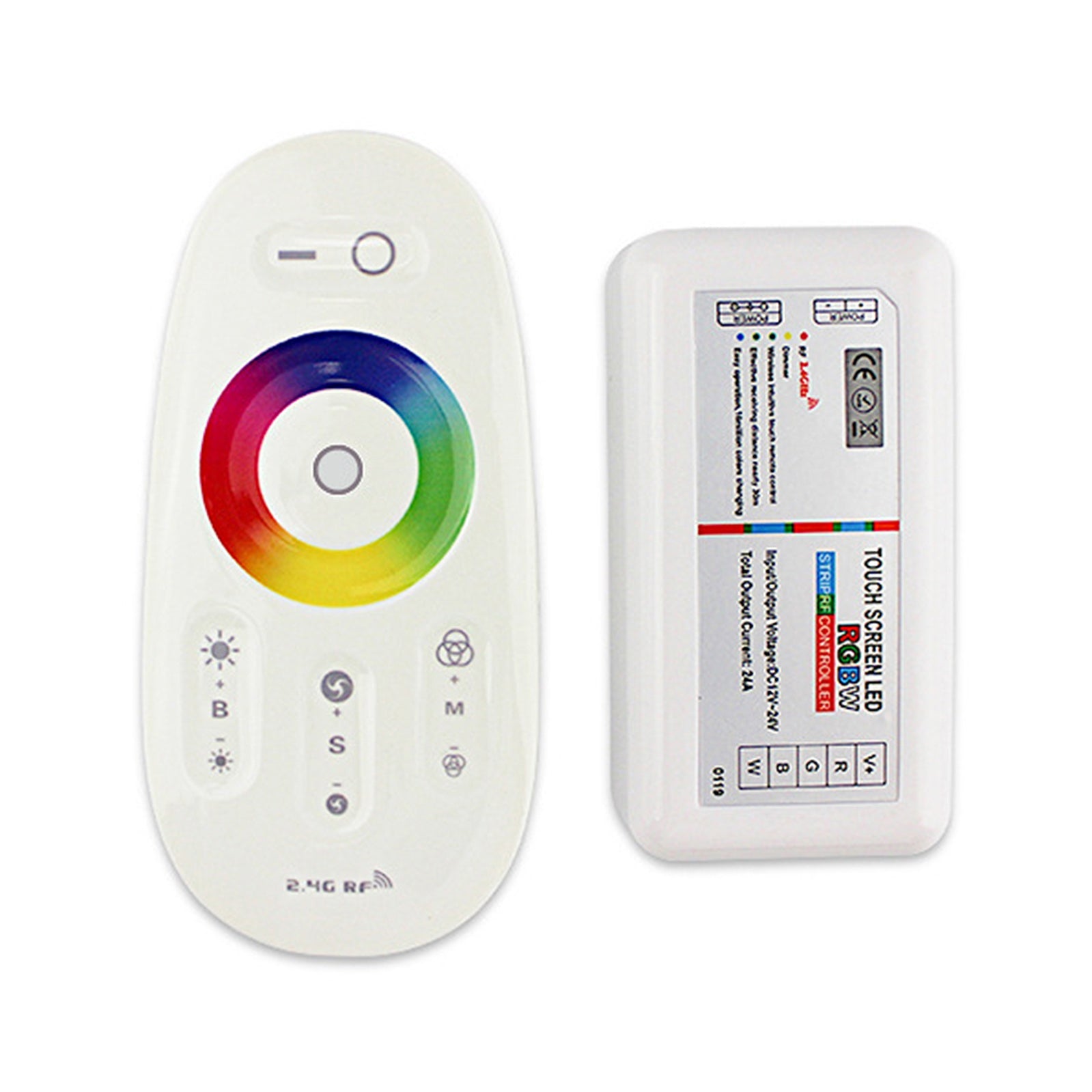 Télécommande tactile RF 2.4G pour bande lumineuse LED DC 12-24V RGBW