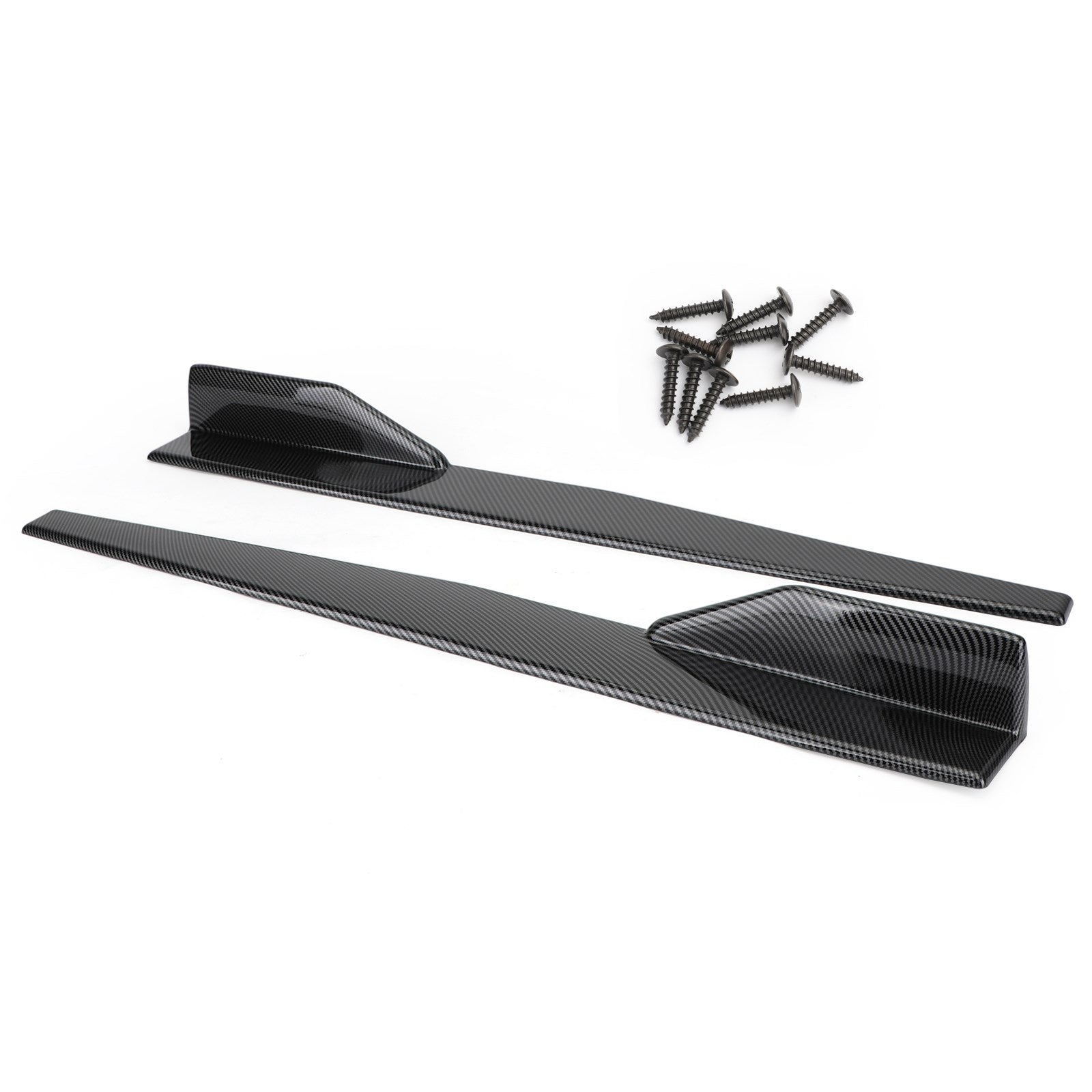 Pair 45cm Car Carbon Fiber Side Skirts Rocker Splitters Diffuser Winglet Wings Generic