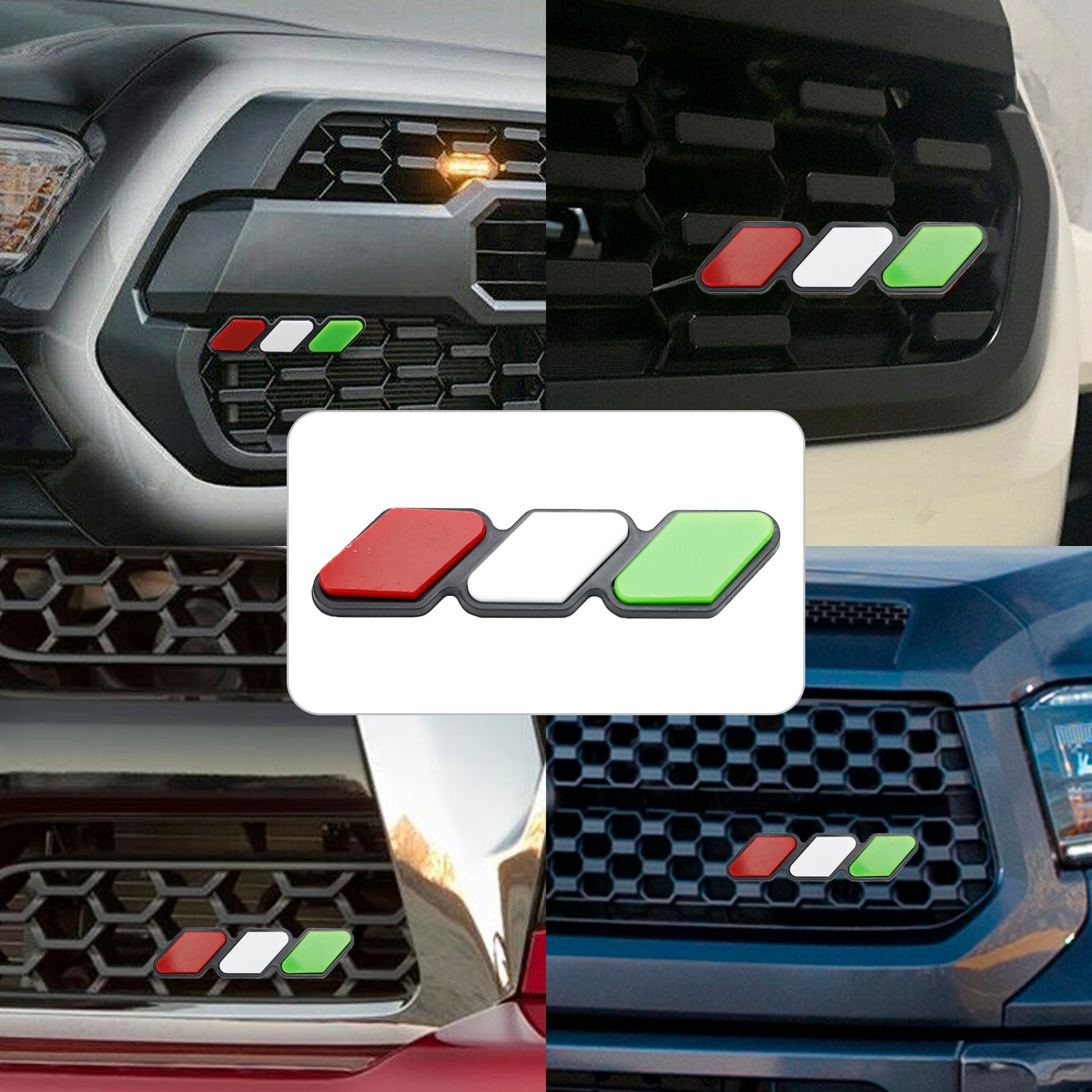 Tri-Color Grille Badge Emblem Car Accessories for Toyota Tacoma TRD Tundra RAV4