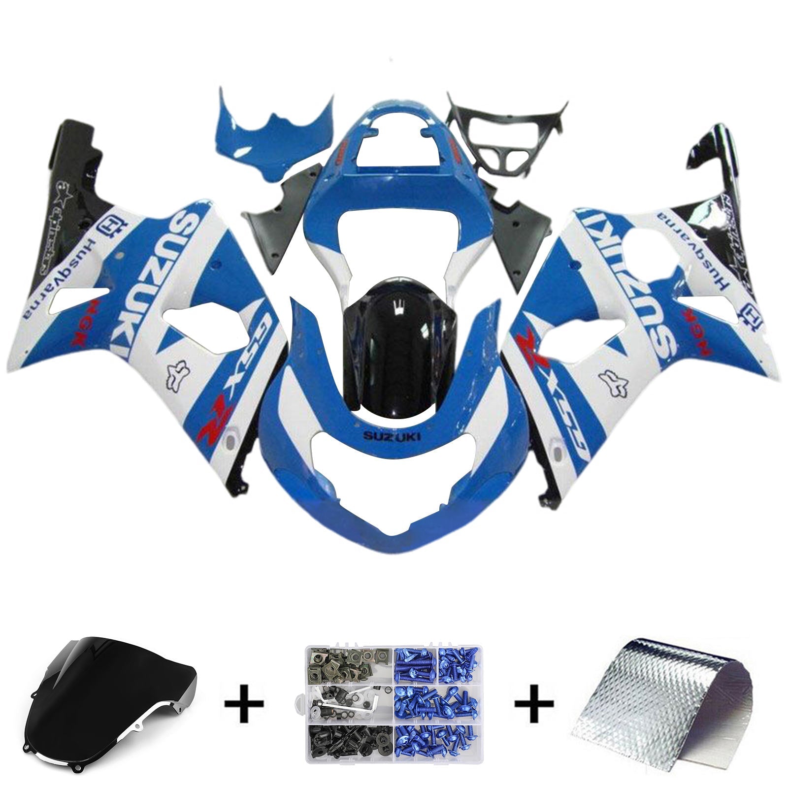 2000-2002 Suzuki GSXR1000 K1 K2 Kit de carénage carrosserie plastique ABS