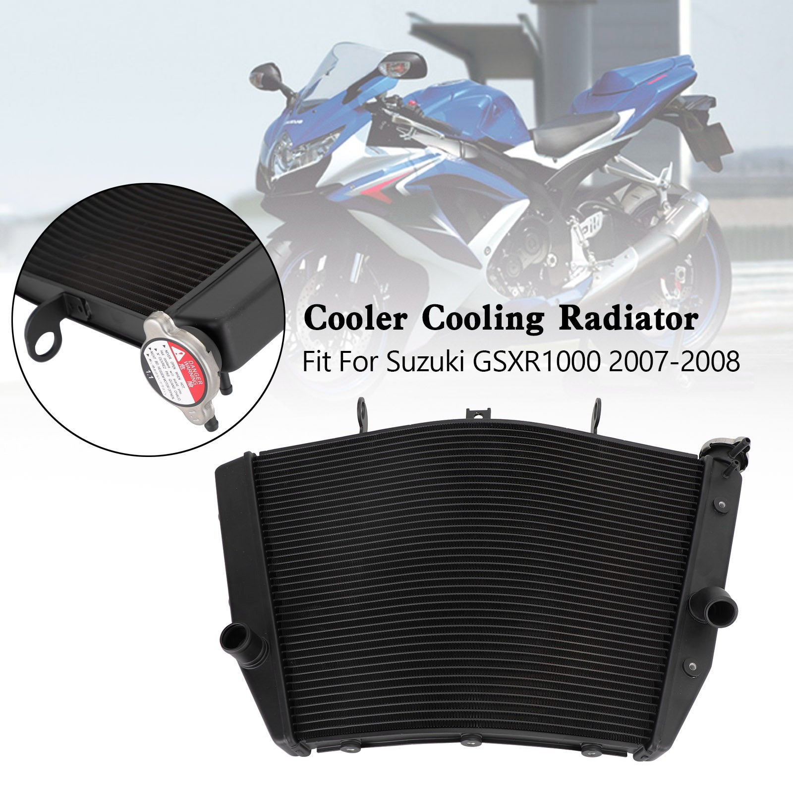 2007-2008 Suzuki GSXR1000 GSX-R 1000 K7 Refroidisseur de radiateur en aluminium