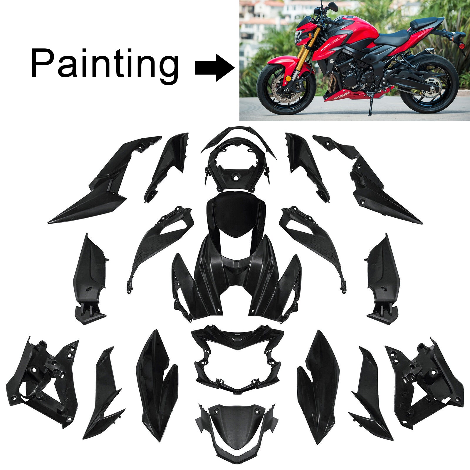 2007-2009 Kawasaki Z1000 Amotopart Injection Fairing Kit Bodywork Plastic ABS #102