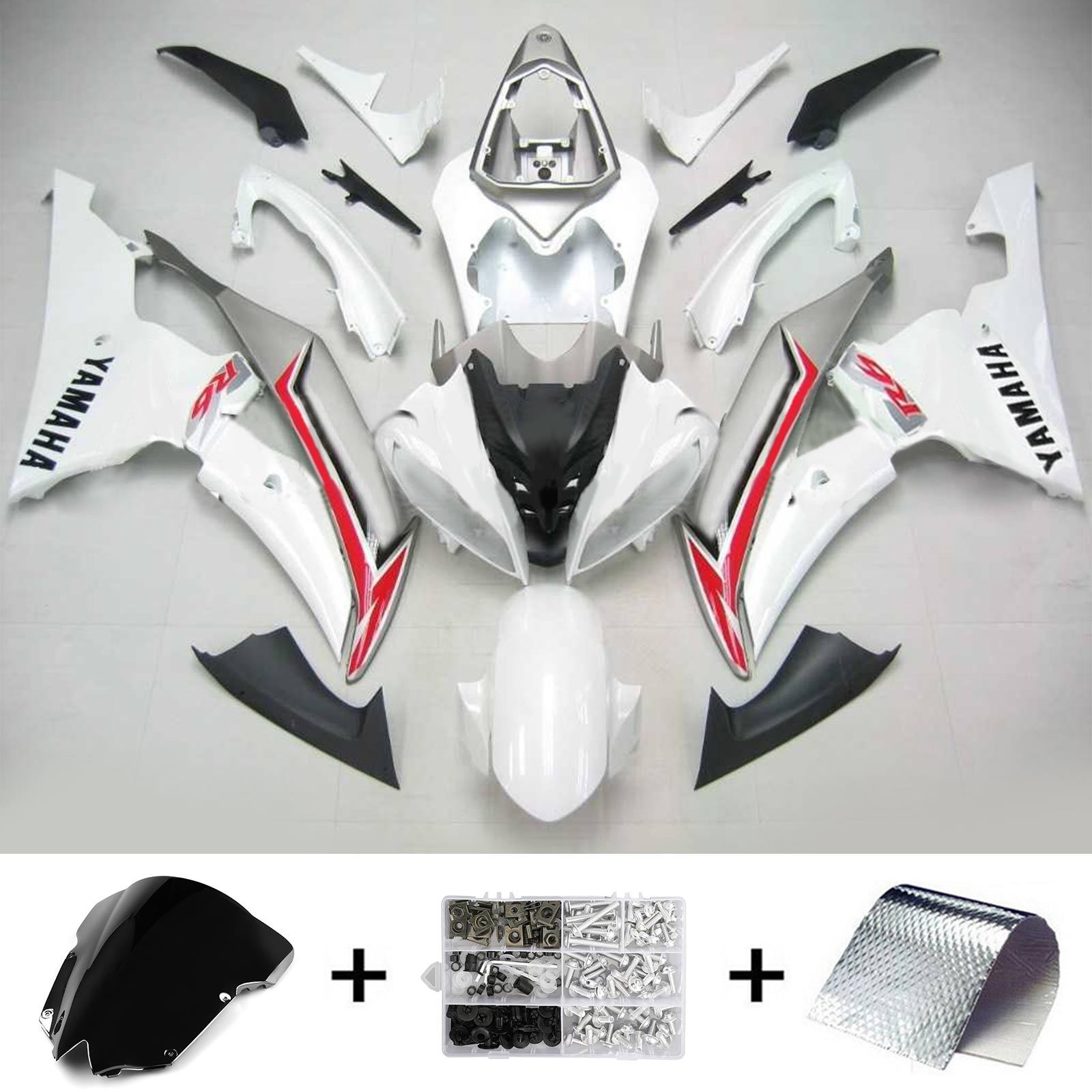 2008-2016 Yamaha YZF 600 R6 Amotopart Kit de carenado de inyección Carrocería Plástico ABS # 109