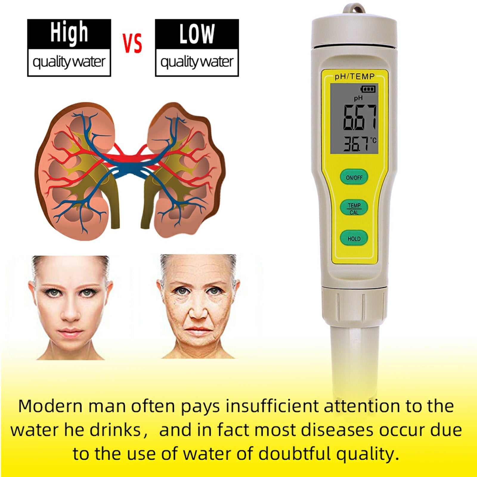 Digitale PH TEMP Tester Meter Pen voor Aquarium Zwembad Wijn Water Laboratorium Voedsel