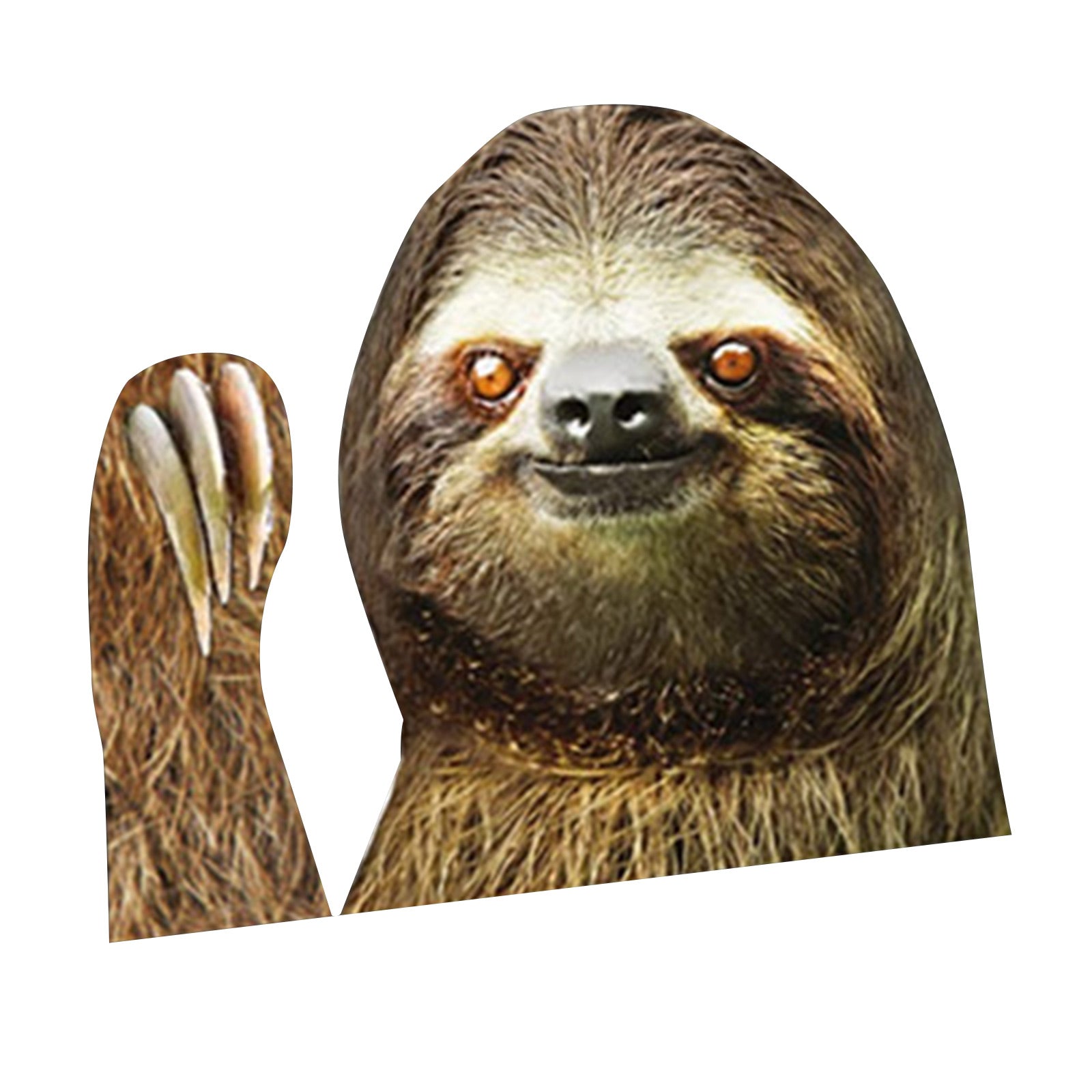 Car Window Sticker Person Size Passenger Side Left Sloth Waving Funny Universal Generic