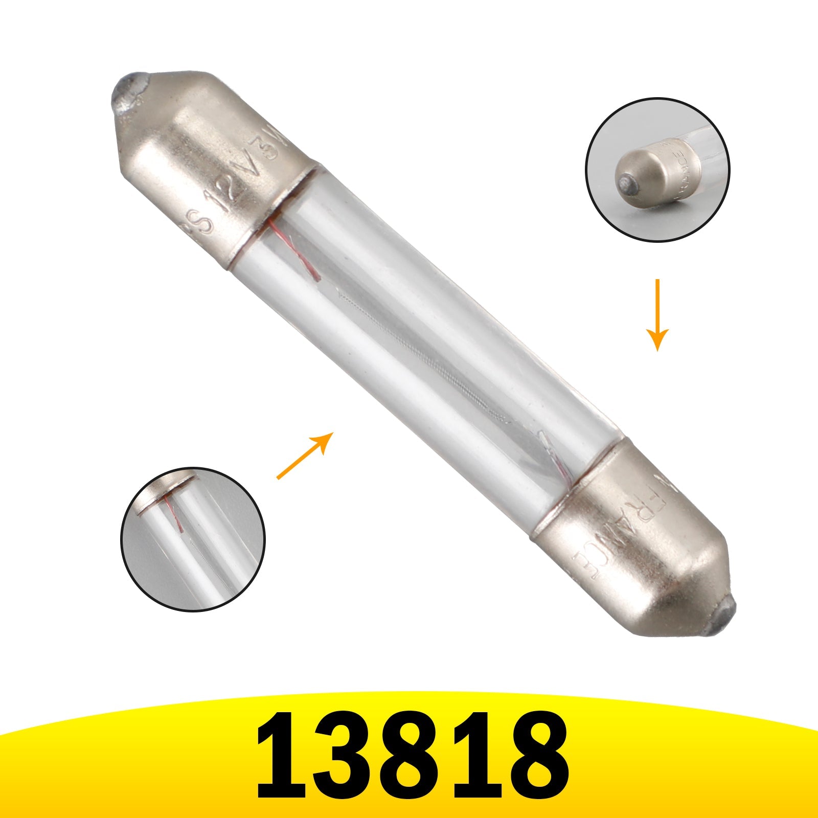 For Philips 13818 Car Standard Auxiliary Bulbs Fest 28mm 24V3W