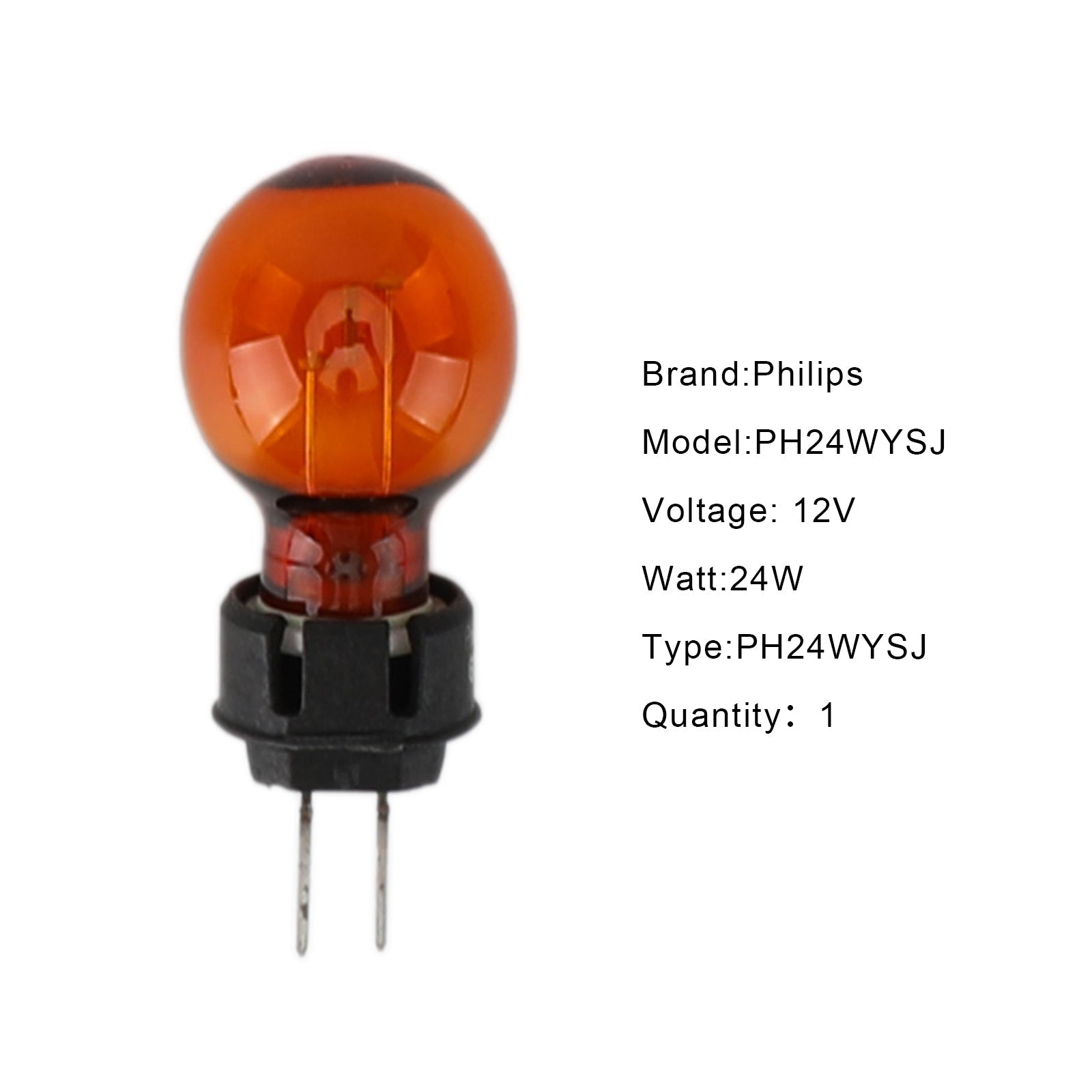 Voor Philips richtingaanwijzerlamp dubbele naald zonder voet 12V24W PH24WYSJ Generiek