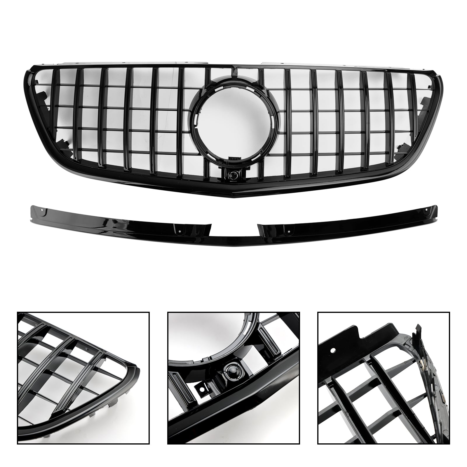 Vito 2015-2019W447 Grille de pare-chocs avant noire brillante de style Mercedes GT